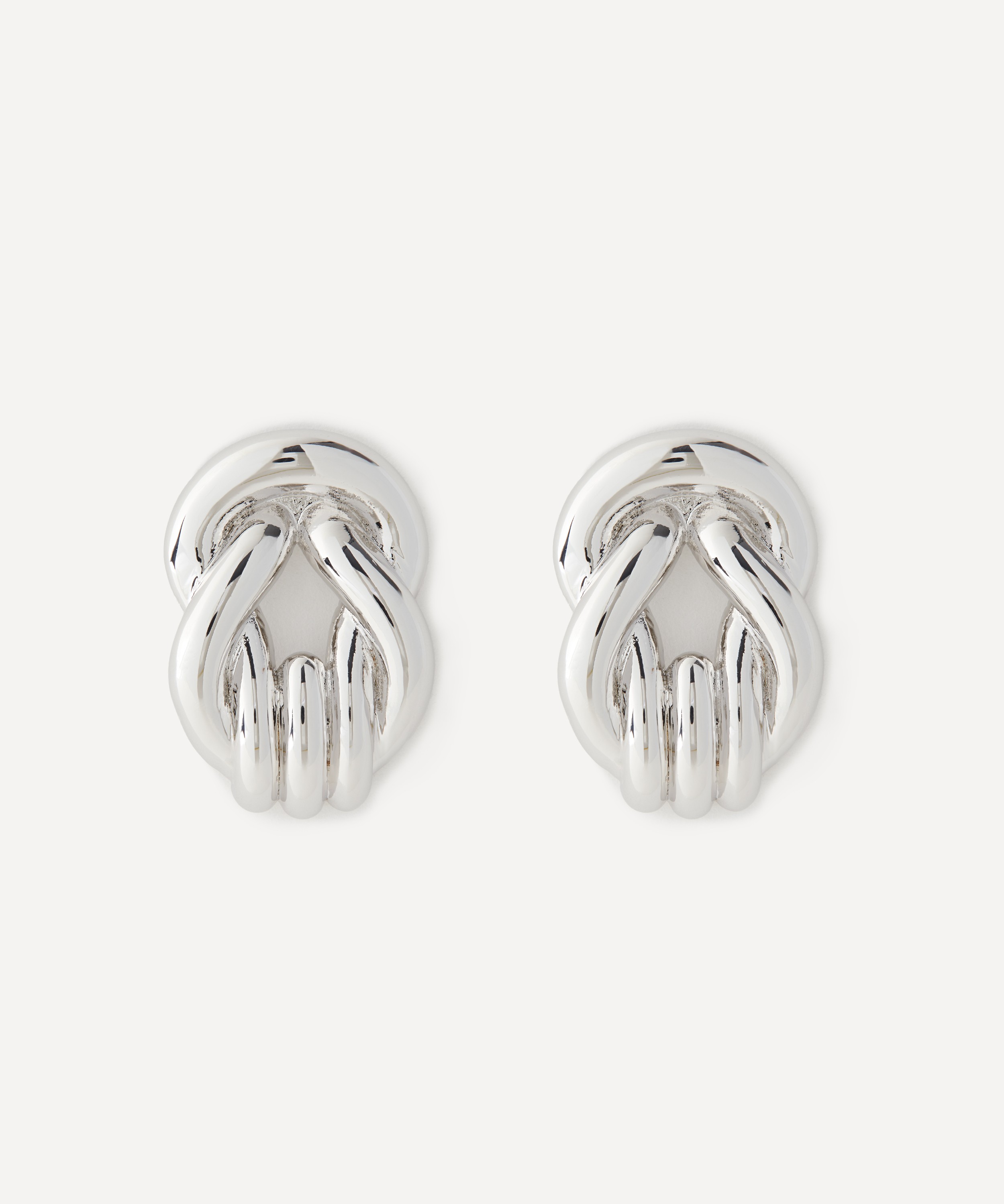 Martha Calvo - Rhodium-Plated Knot Stud Earrings image number 0