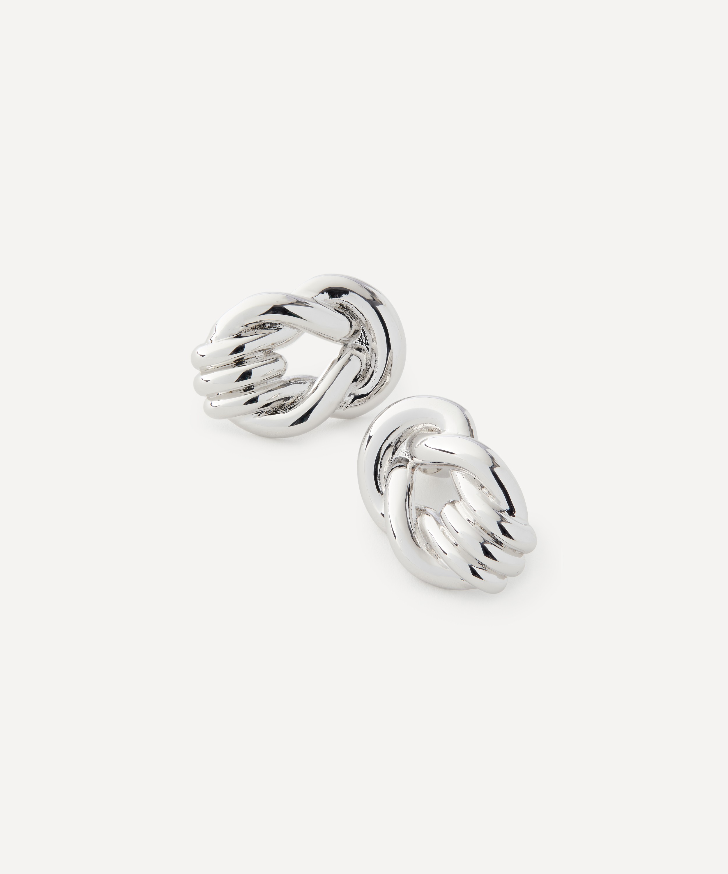 Martha Calvo - Rhodium-Plated Knot Stud Earrings image number 1