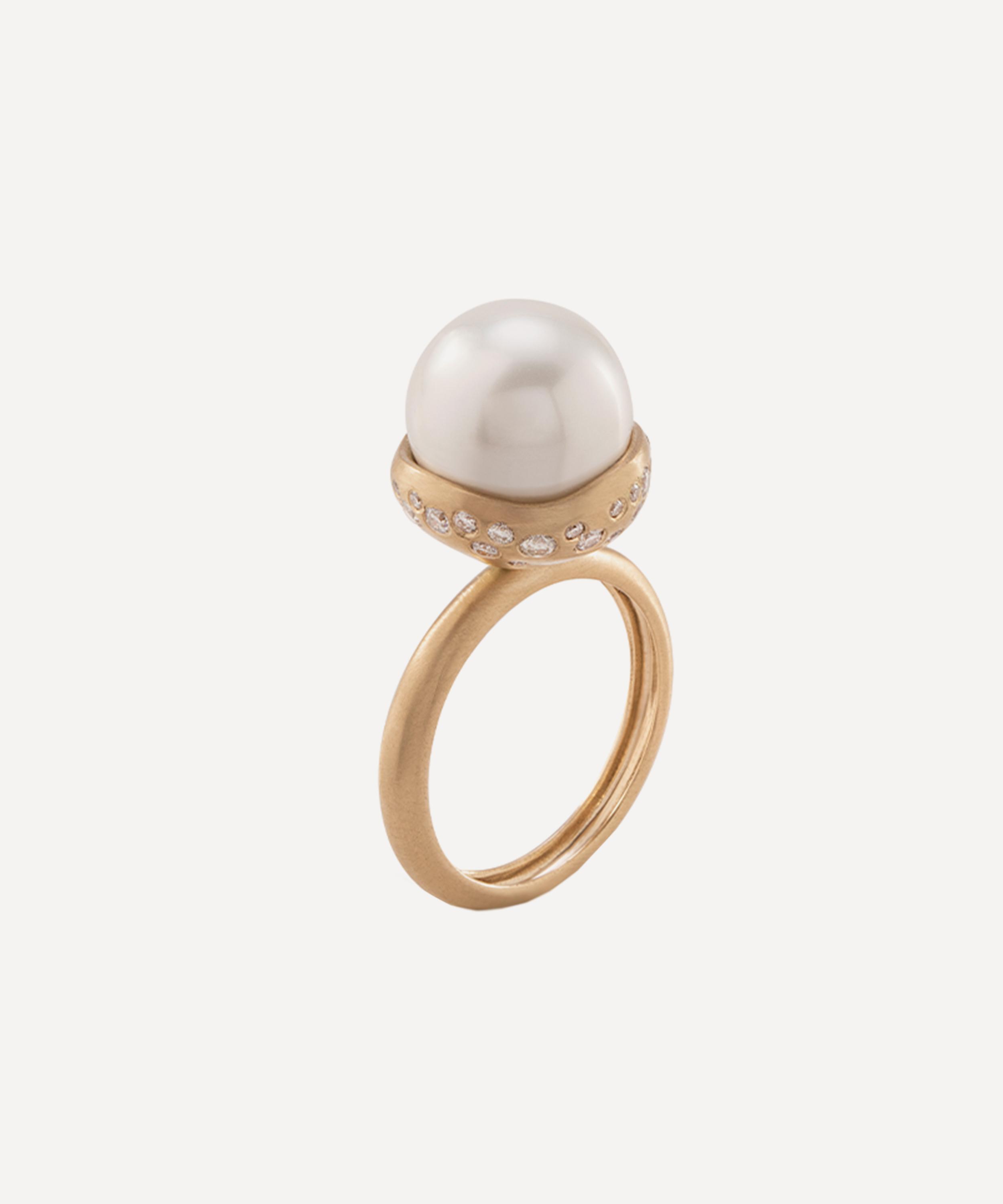 Nada Ghazal - 18ct Gold Pop Shine Mini Pearl Ring