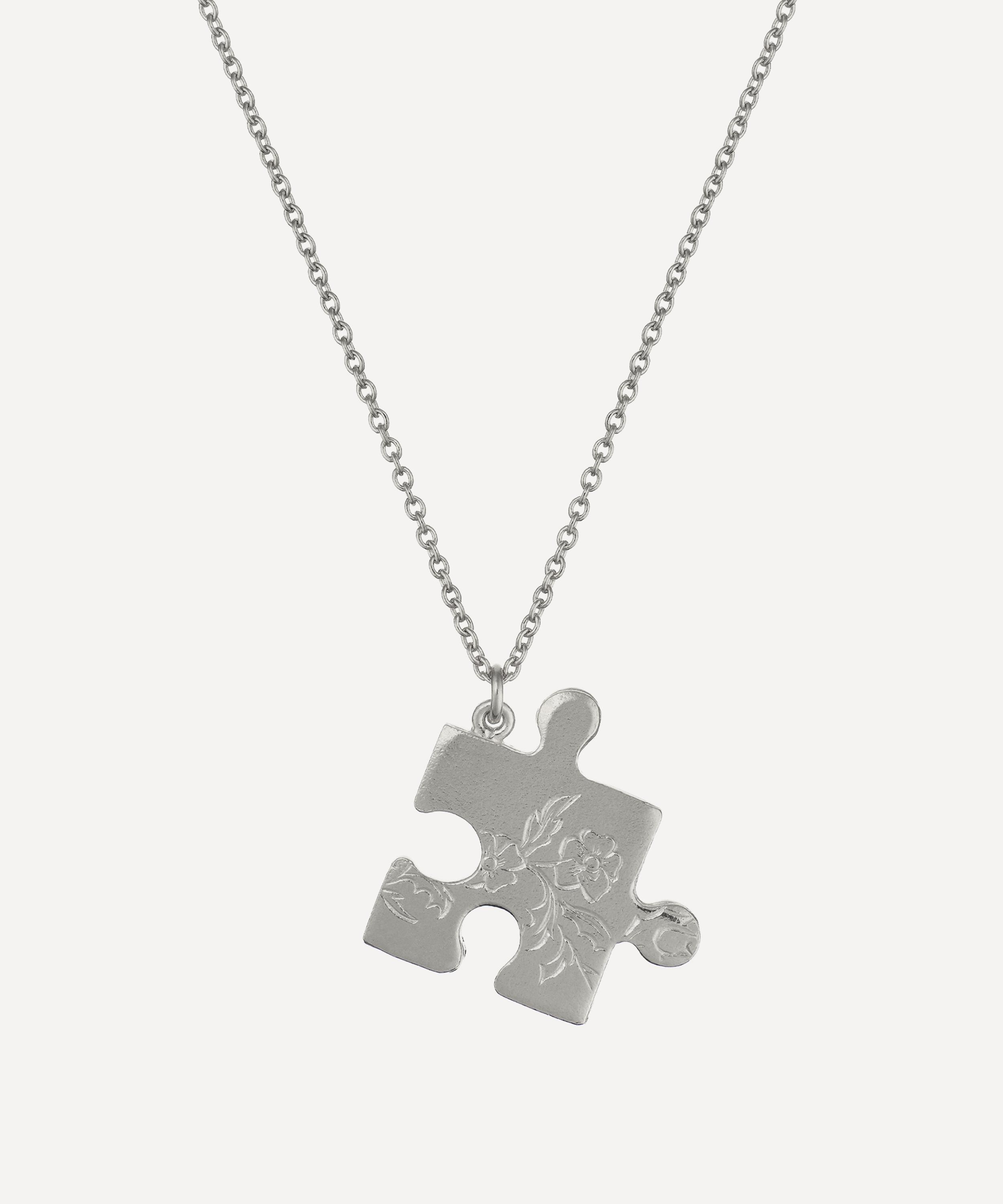 Alex Monroe - Sterling Silver Floral Puzzle Pendant Necklace image number 0