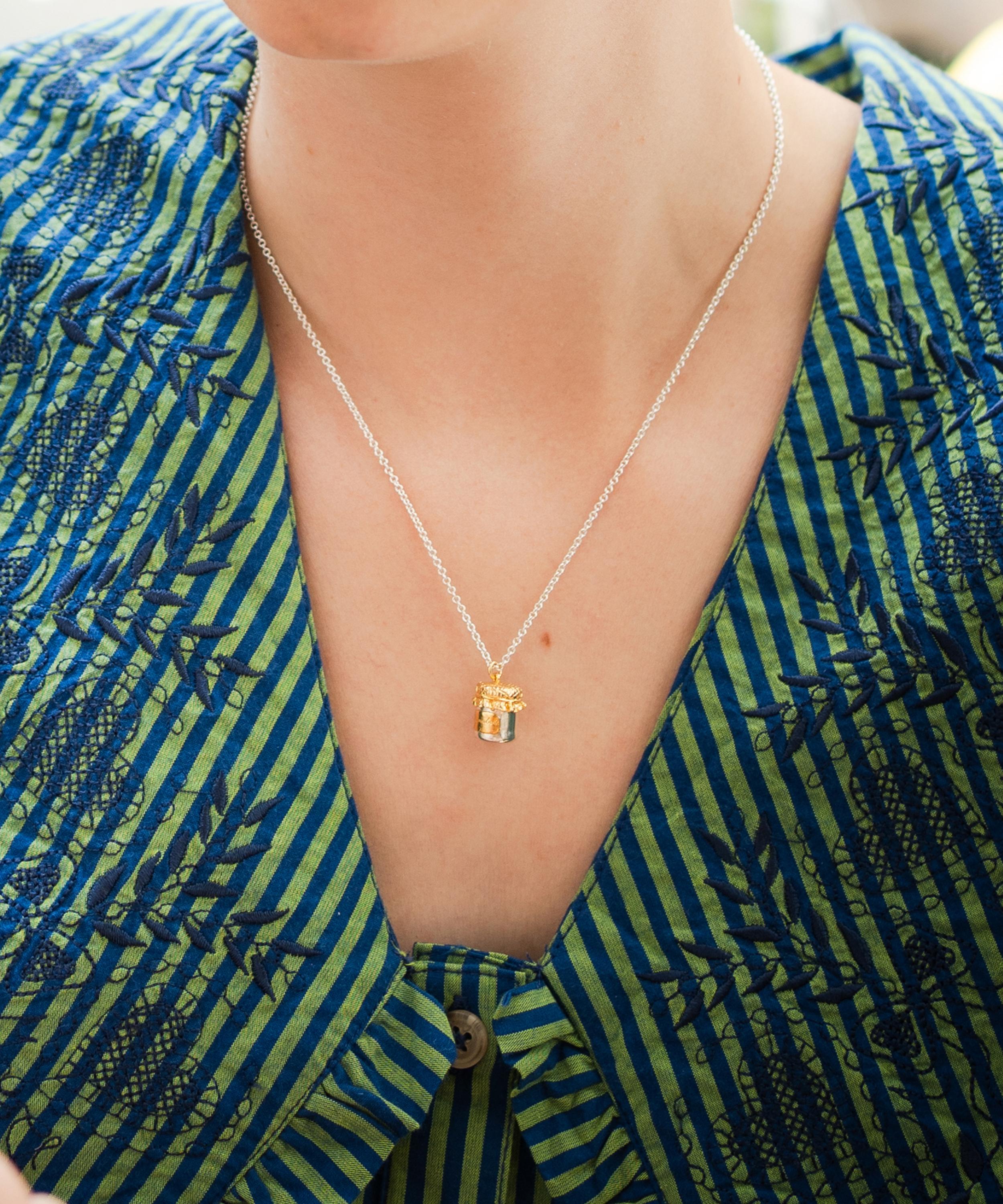 Alex Monroe - Mixed Metal Marmalade Jar Pendant Necklace image number 1