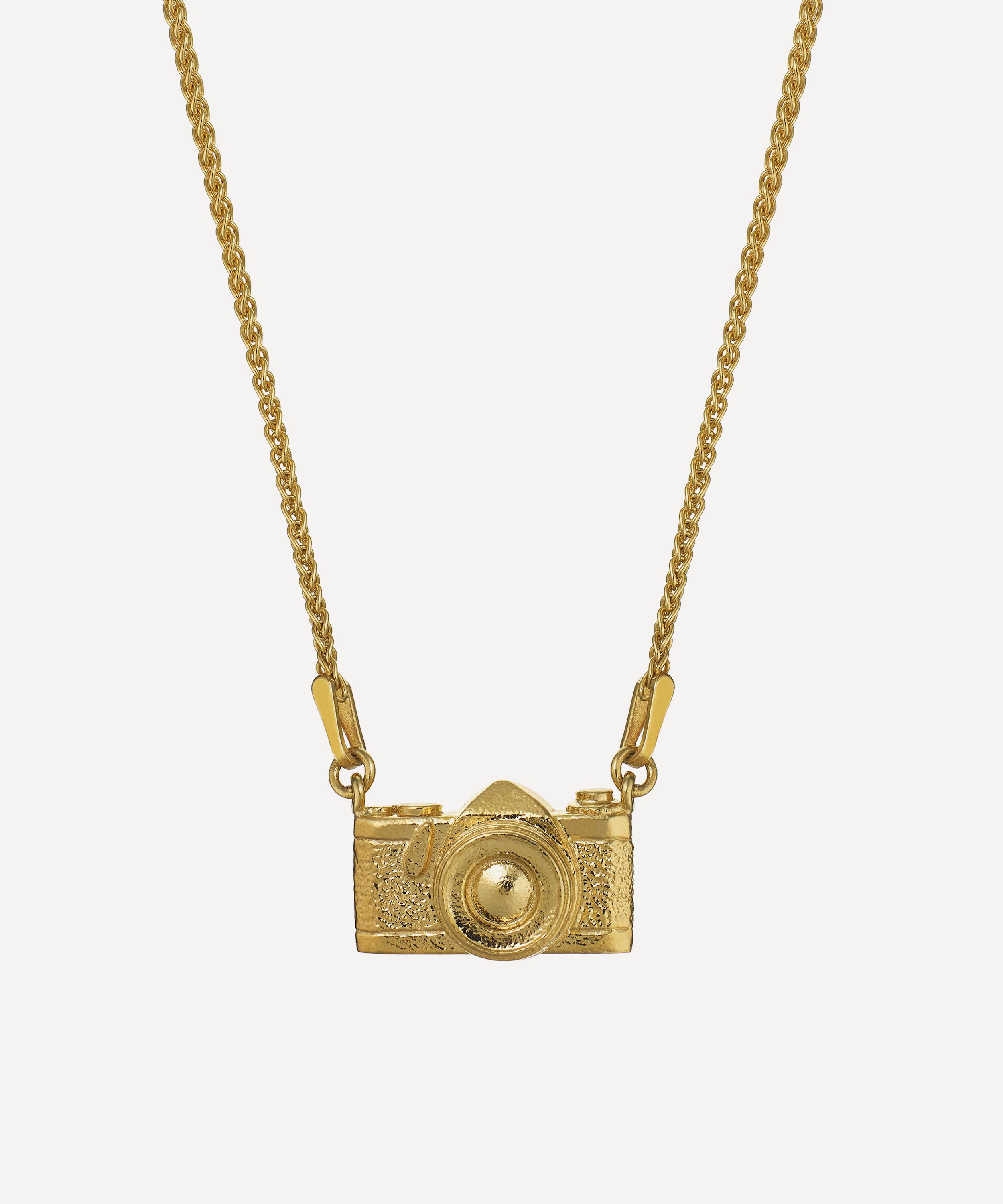 Alex Monroe - 22ct Gold-Plated In-Line Vintage Camera Pendant Necklace image number 0