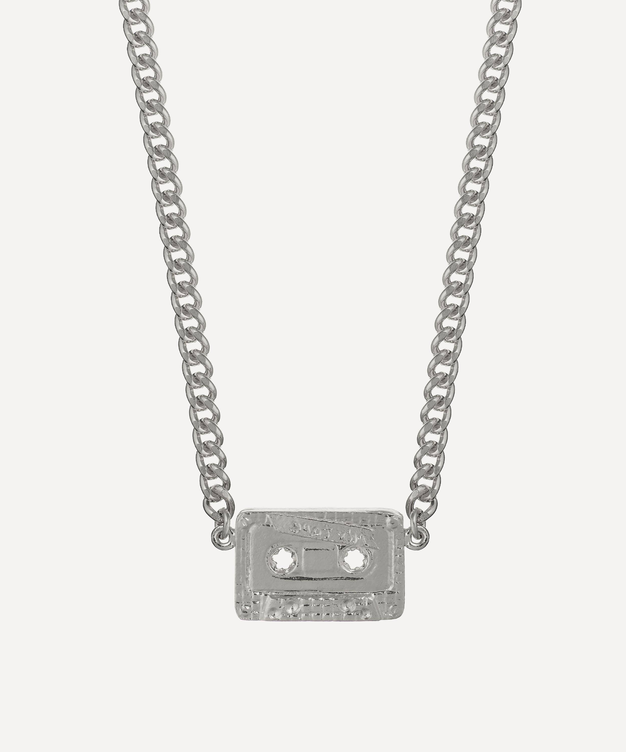 Alex Monroe - Sterling Silver In-Line Cassette Mixtape Pendant Necklace image number 0