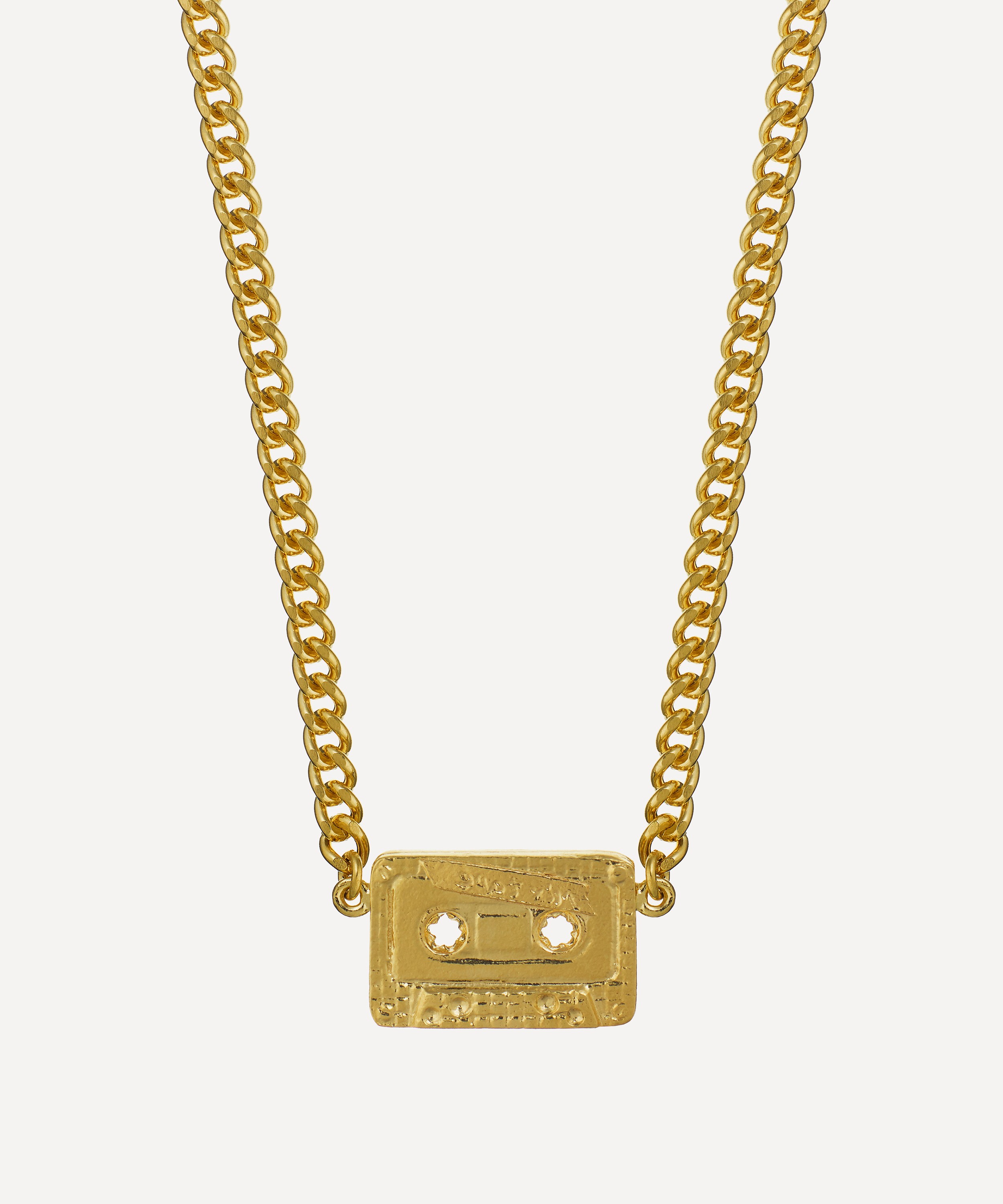 Alex Monroe - 22ct Gold-Plated In-Line Cassette Mixtape Pendant Necklace image number 0