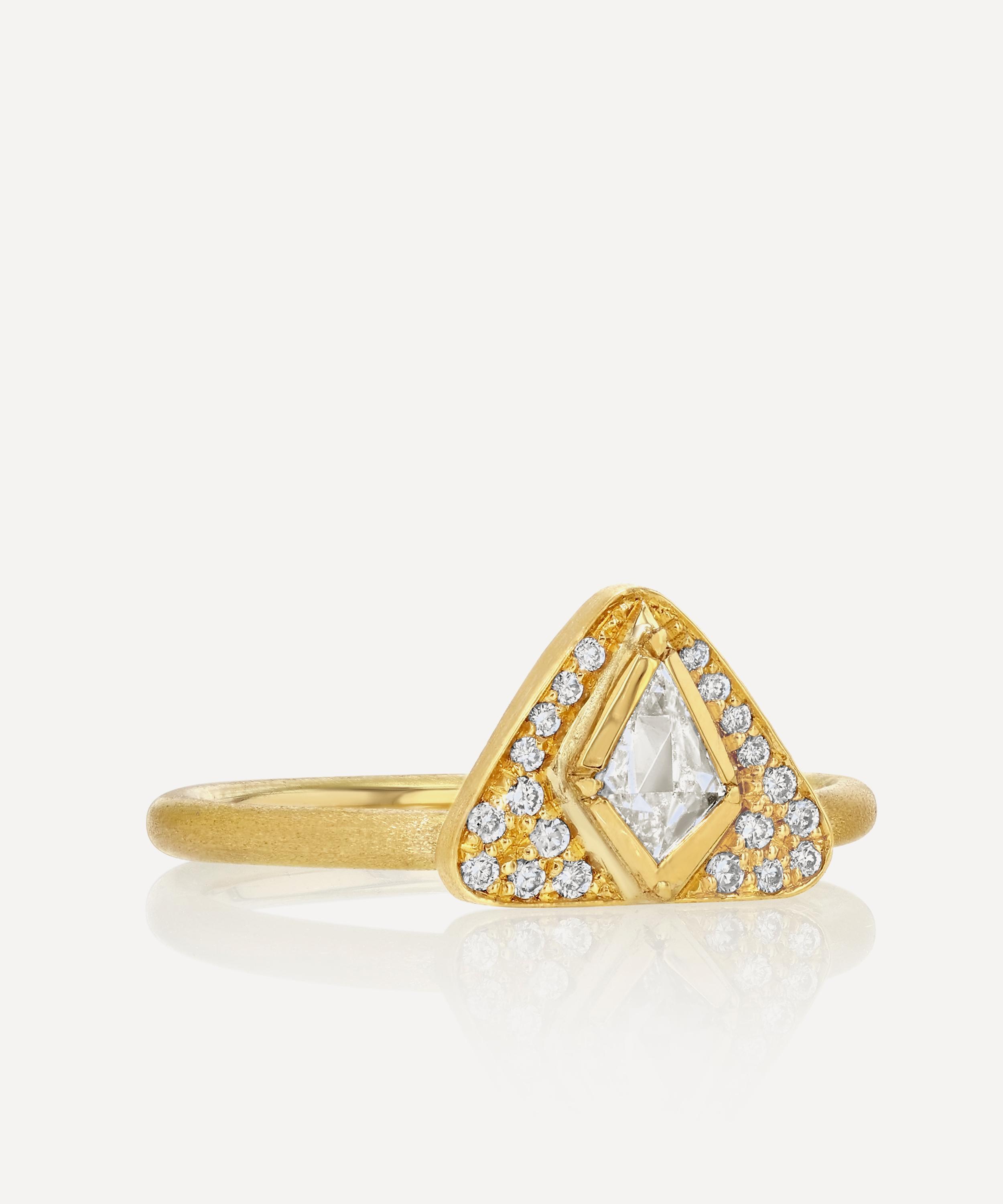 Brooke Gregson - 18ct Gold Pyramid Kite Diamond Ring image number 0