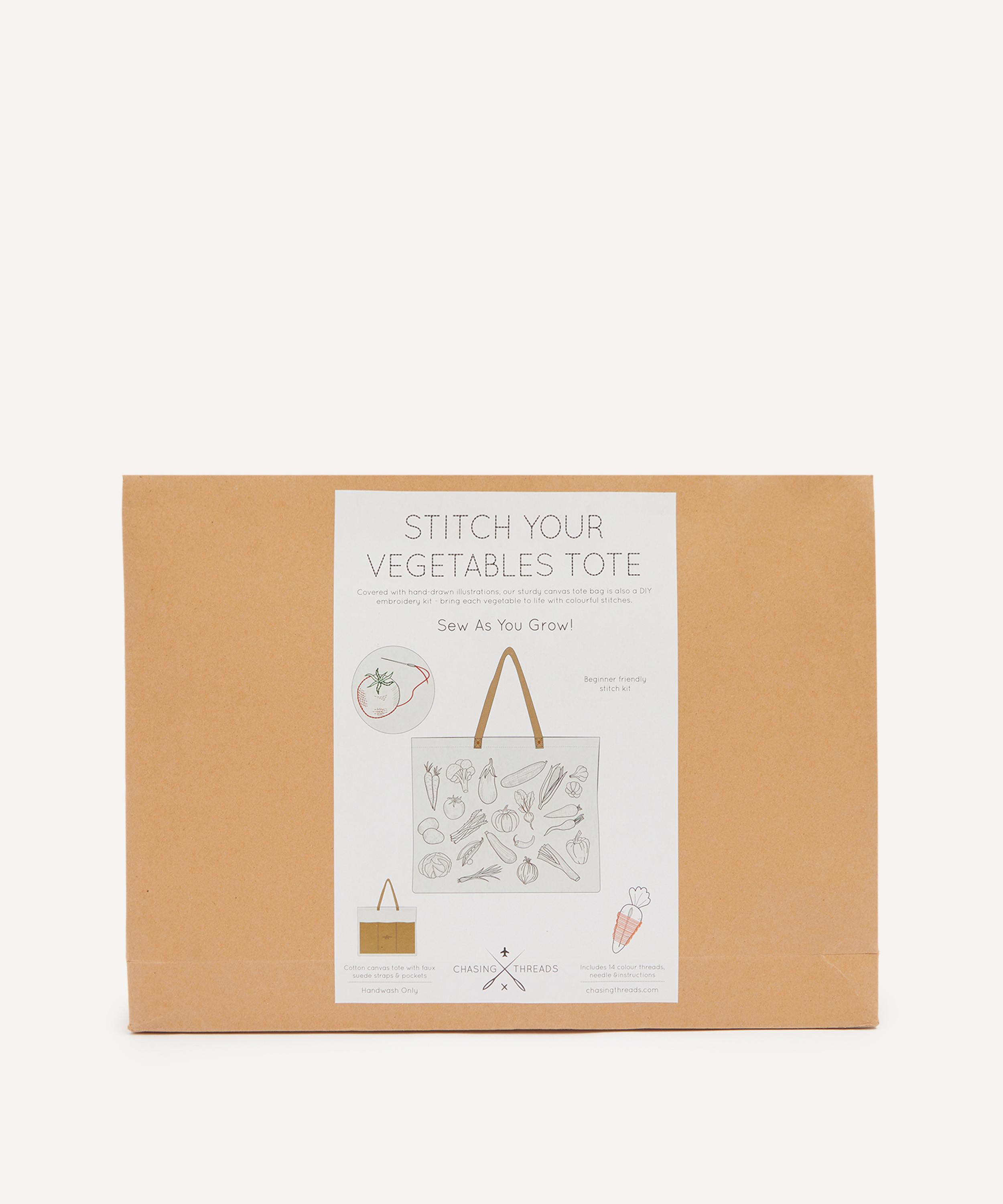Chasing Threads - Stitch Your Vegetables Tote Bag Embroidery Kit image number 0