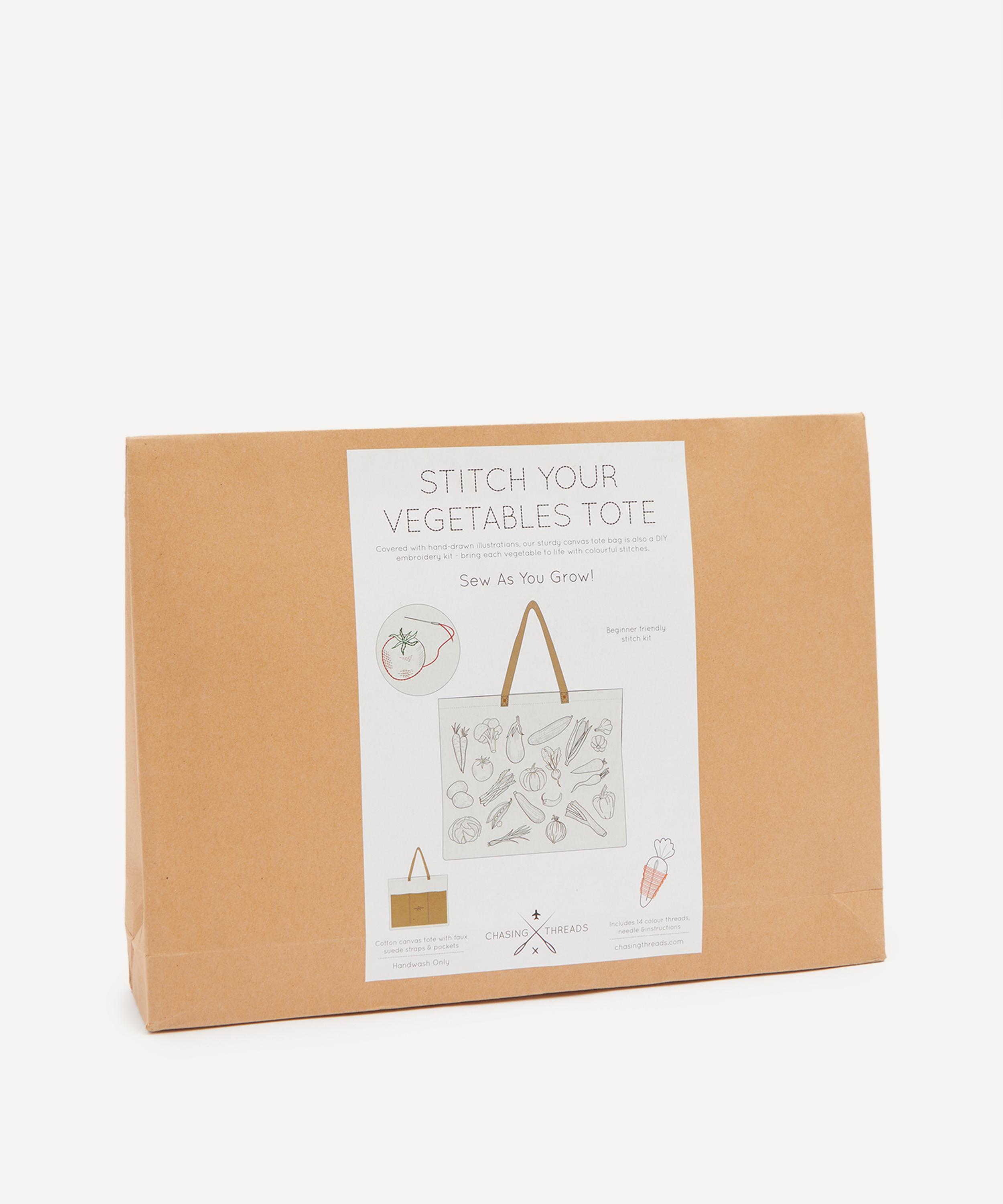 Chasing Threads - Stitch Your Vegetables Tote Bag Embroidery Kit image number 1