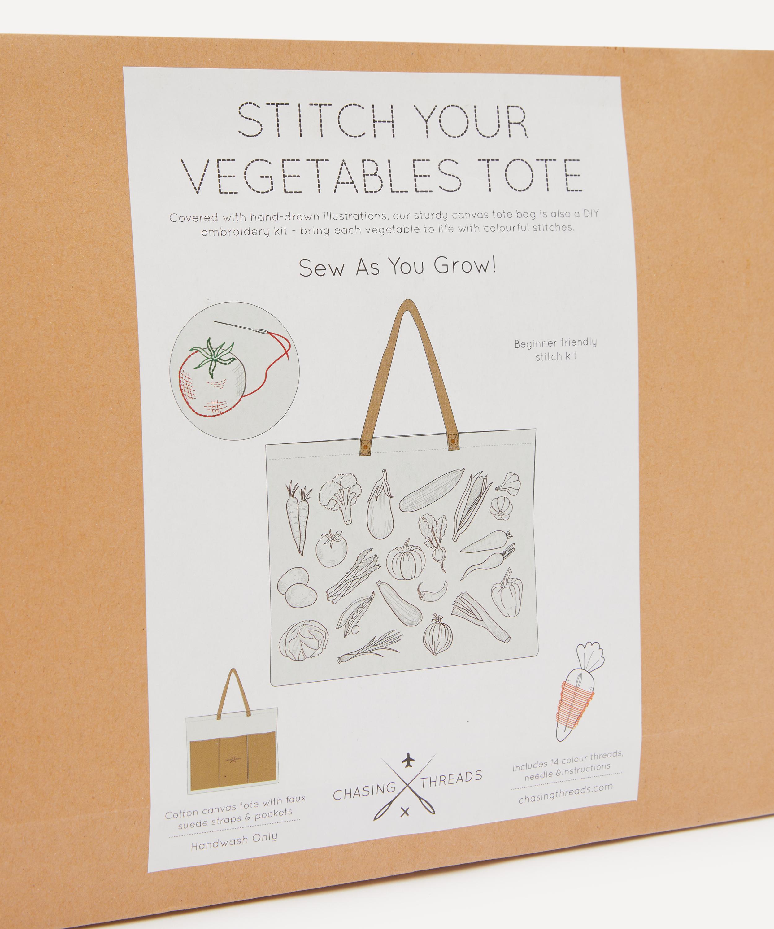 Chasing Threads - Stitch Your Vegetables Tote Bag Embroidery Kit image number 2