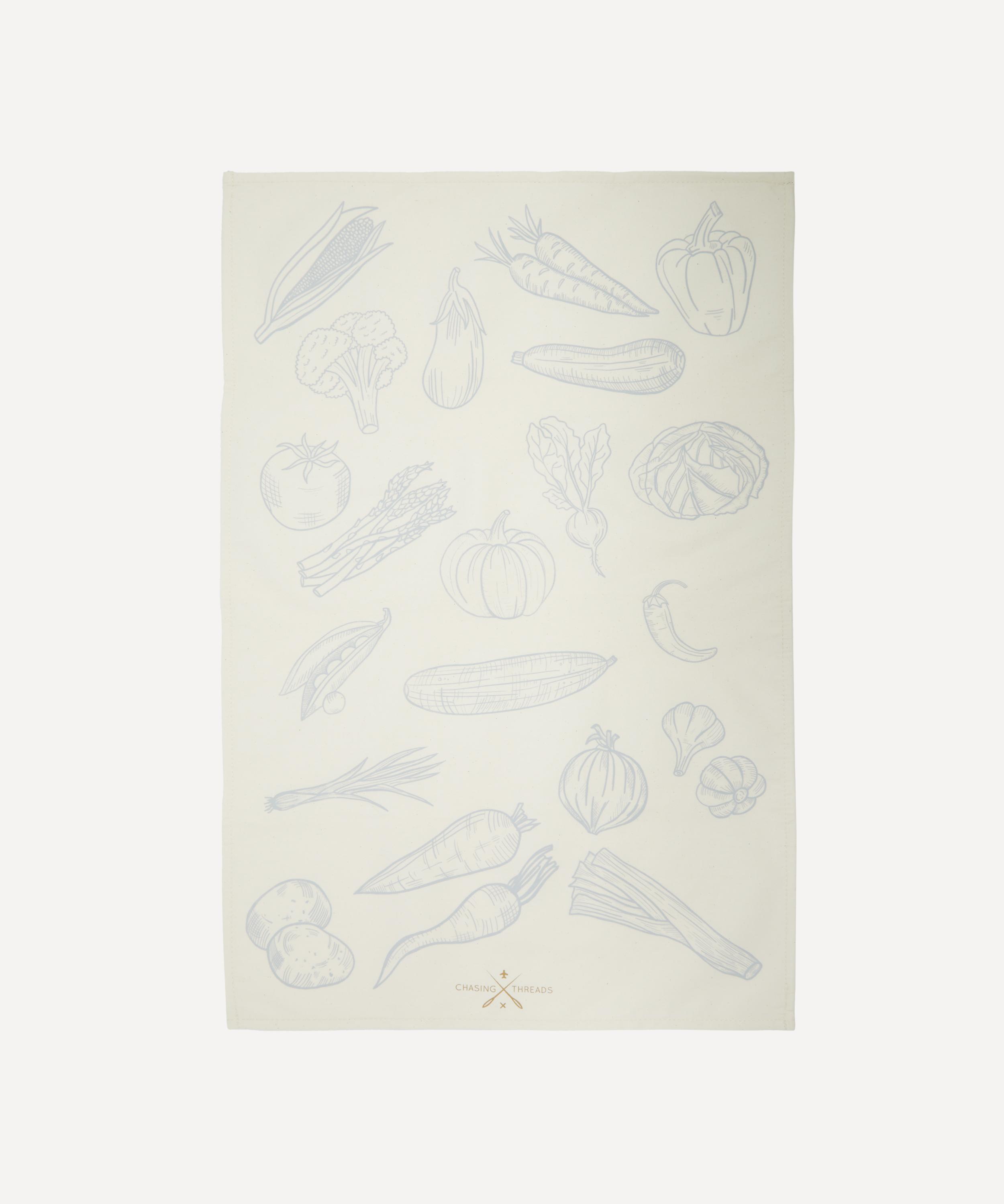 Chasing Threads - Stitch Your Vegetables Tea Towel Embroidery Kit image number 2