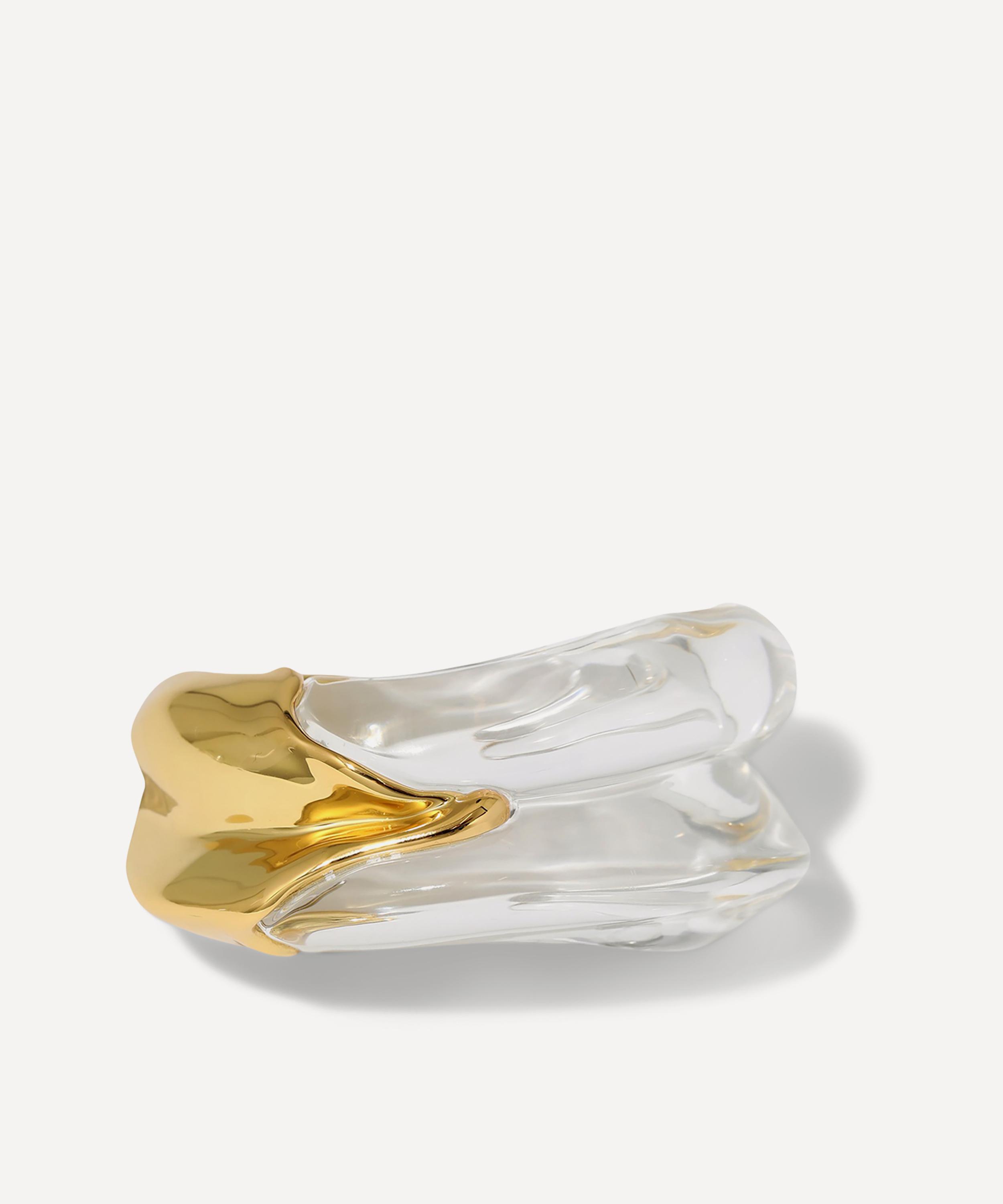 Alexis Bittar - 14ct Gold-Plated Liquid Lucite Wave Hinged Cuff Bracelet image number 0