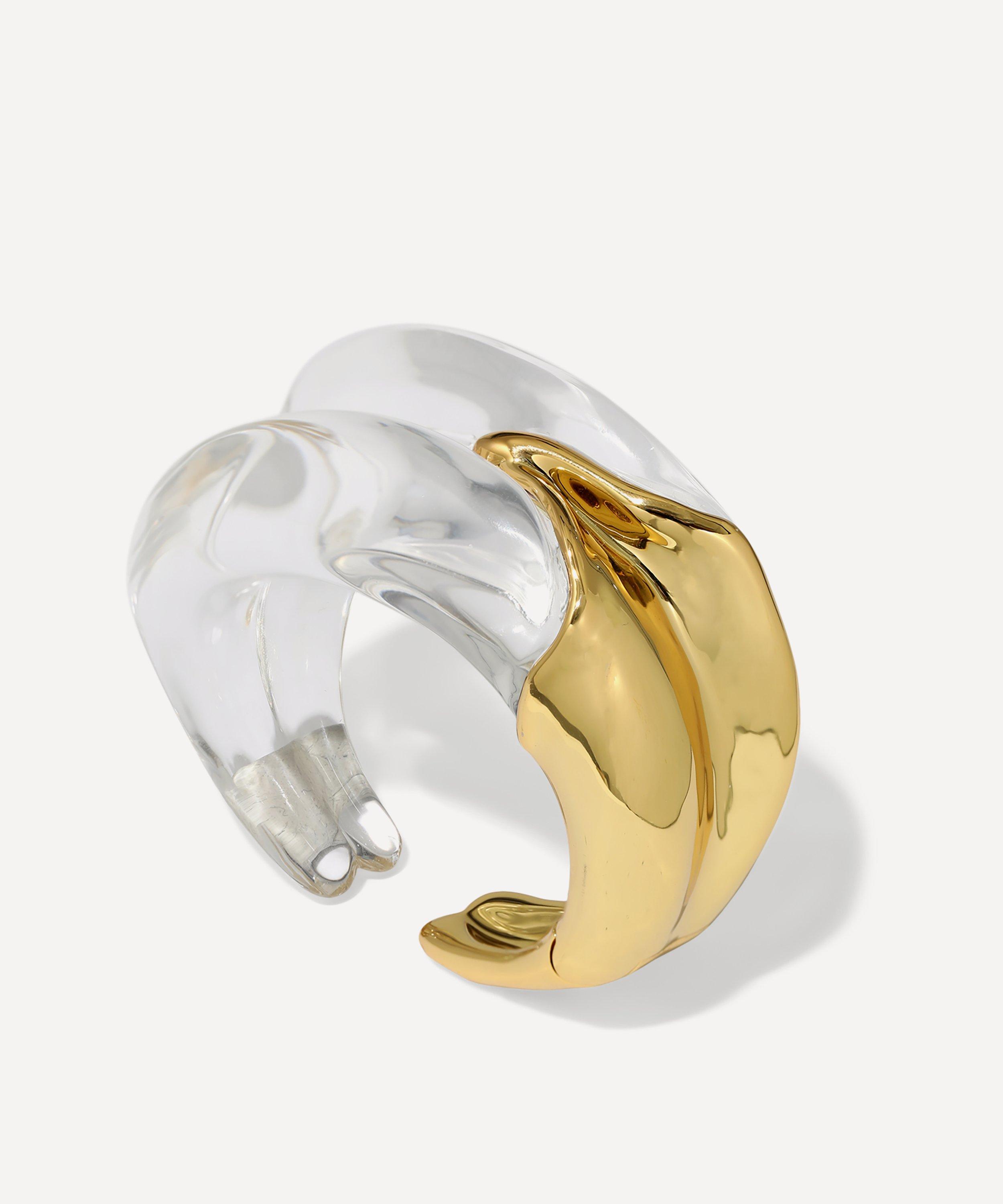 Alexis Bittar - 14ct Gold-Plated Liquid Lucite Wave Hinged Cuff Bracelet image number 1