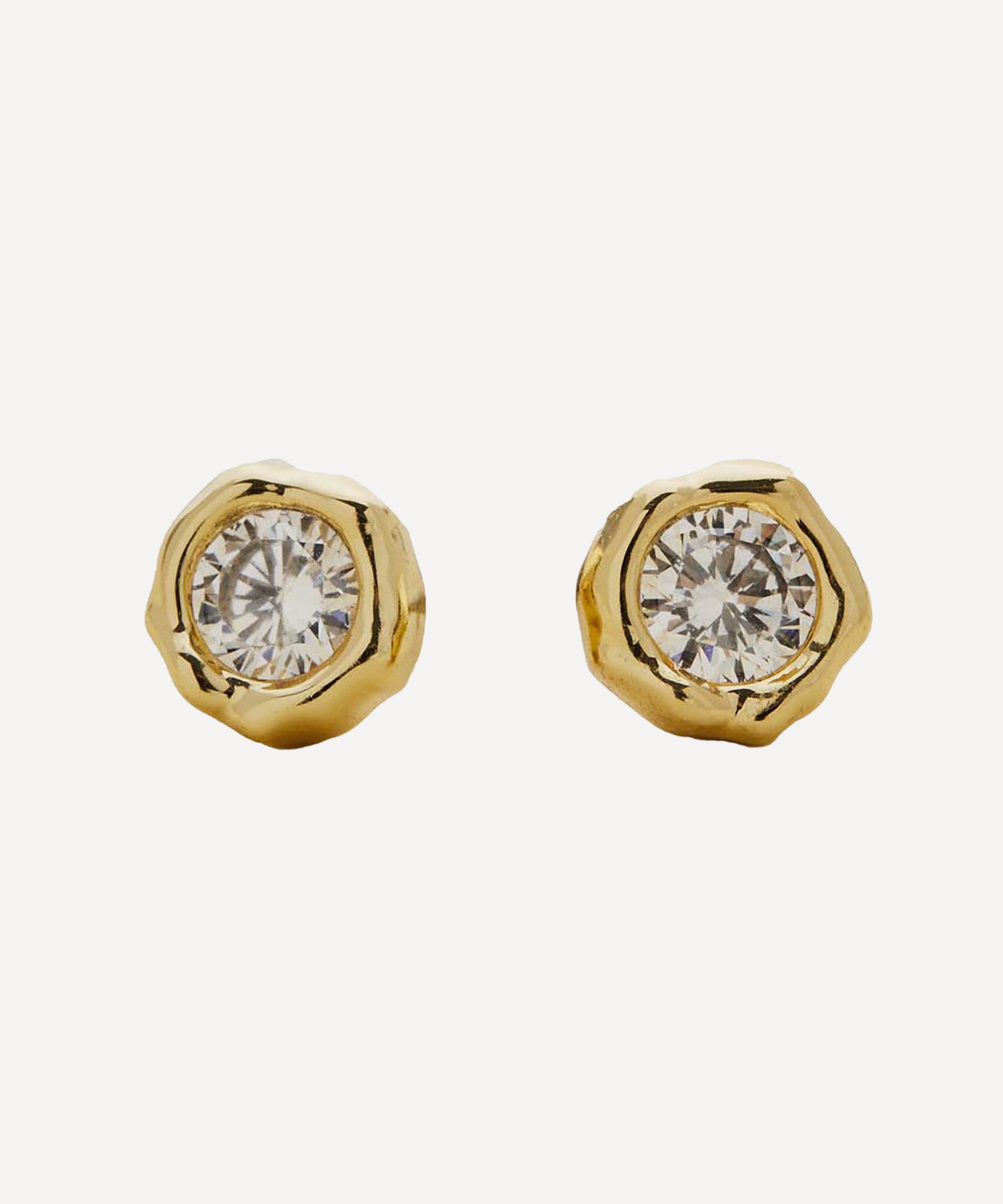 Alexis Bittar - 14ct Gold-Plated Asterales Molten Bezel Stud Earrings image number 0