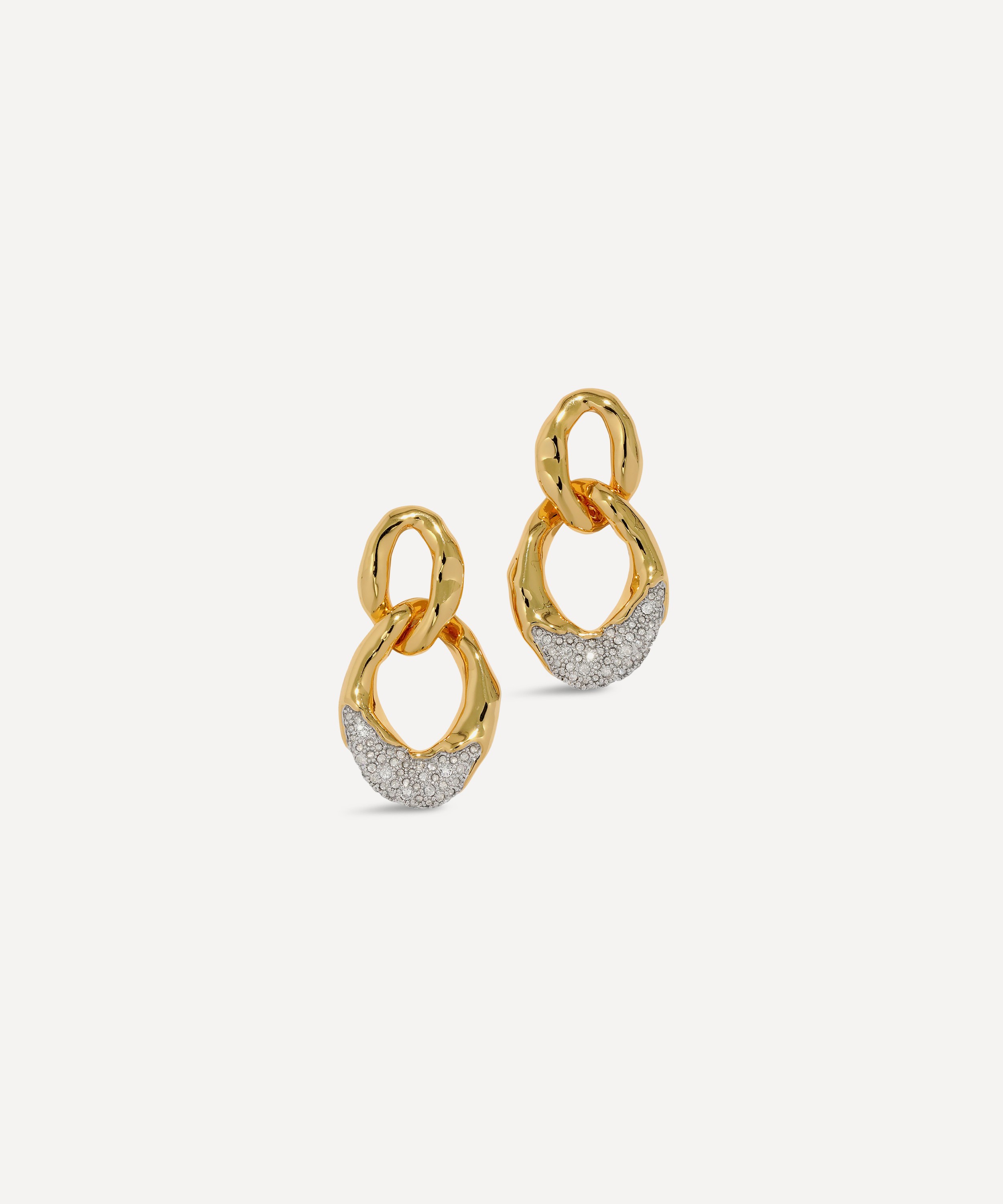 Alexis Bittar - 14ct Gold-Plated Solanales Crystal Large Link Earrings image number 0