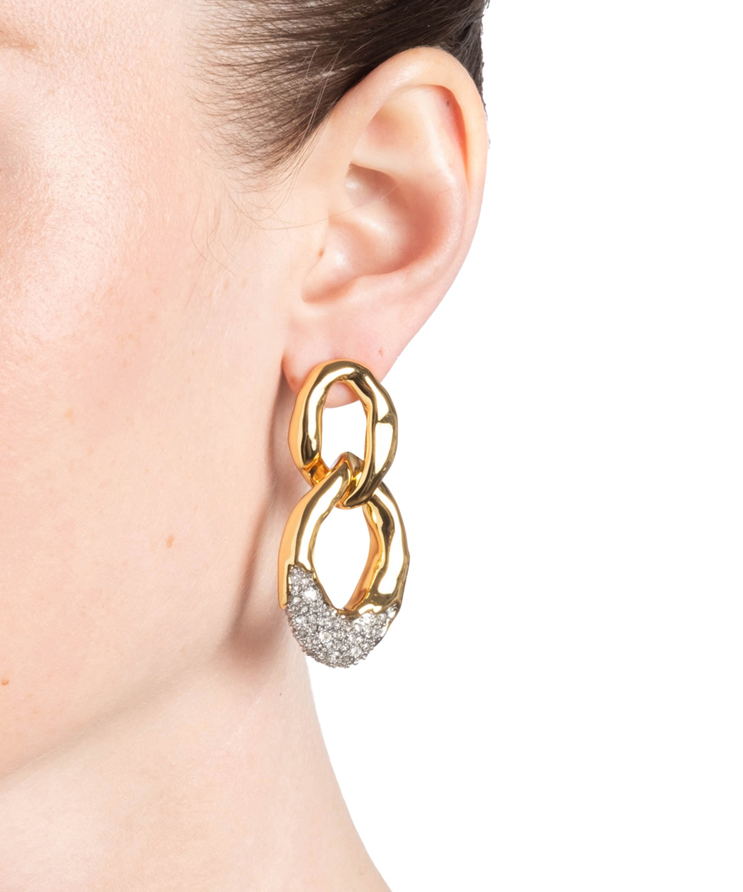 Alexis Bittar - 14ct Gold-Plated Solanales Crystal Large Link Earrings image number 1