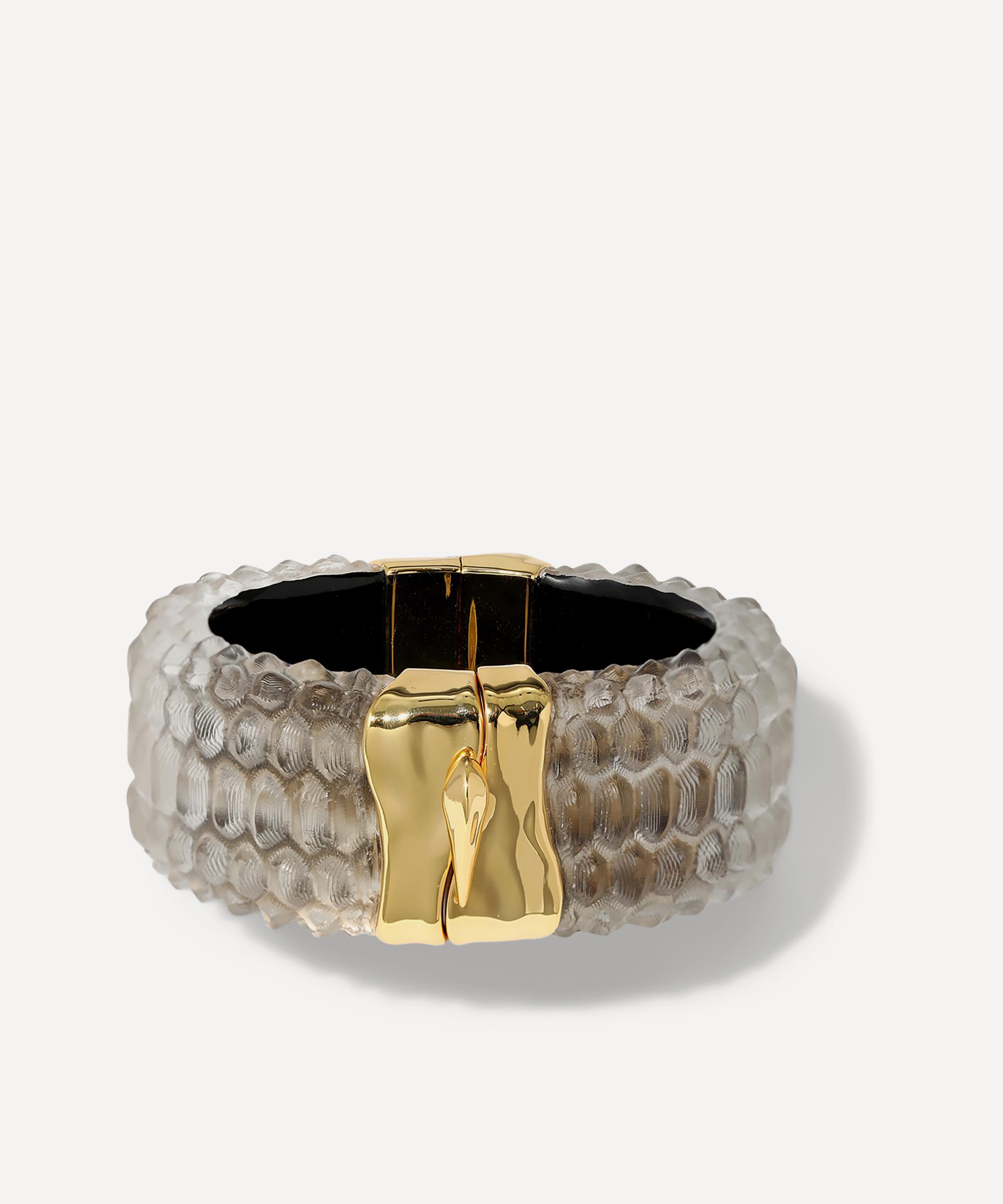 Alexis Bittar - 14ct Gold-Plated Serpent Lucite Wide Hinge Bracelet image number 0