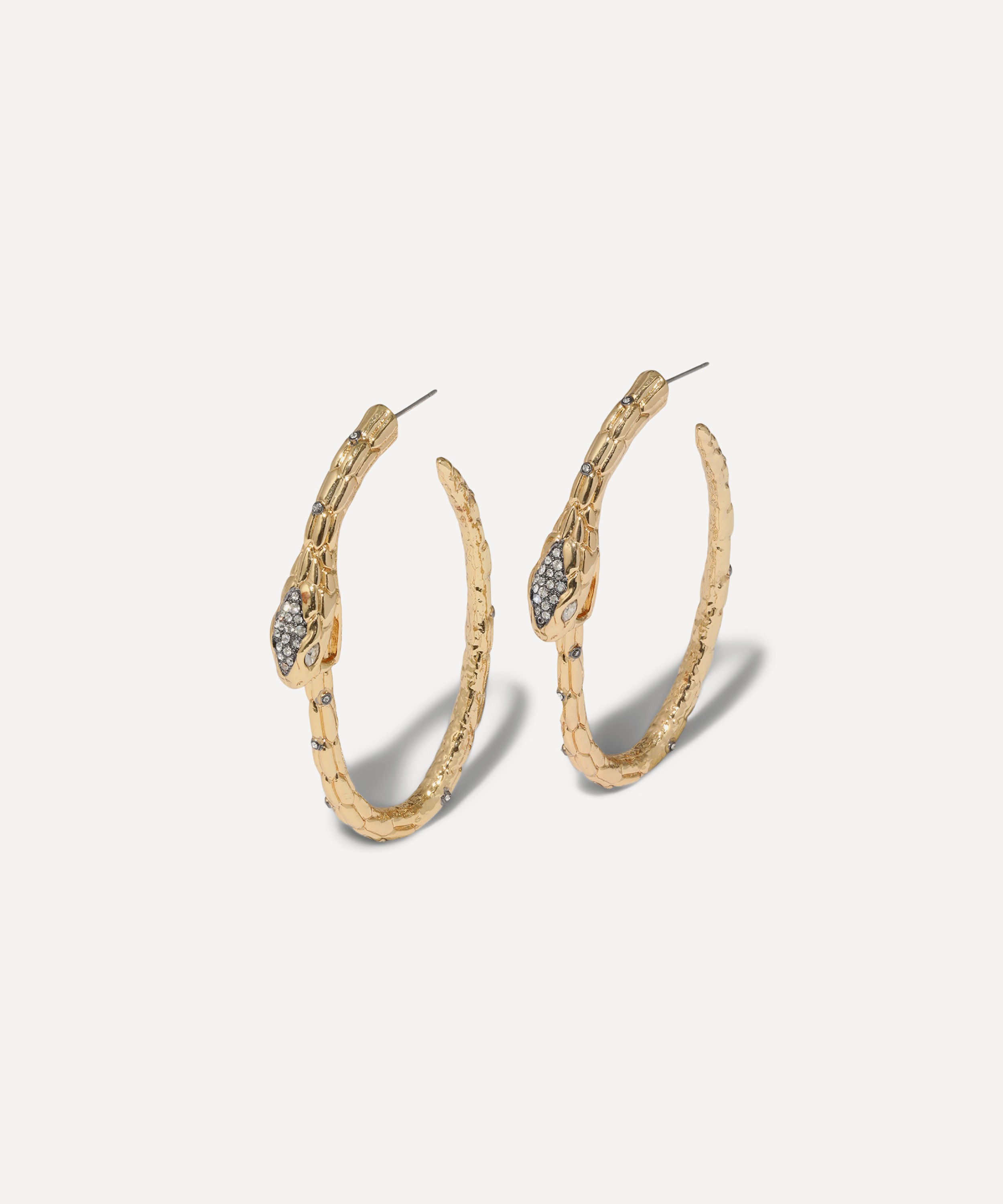 Alexis Bittar - 14ct Gold-Plated Serpent Crystal Hoop Earrings image number 0