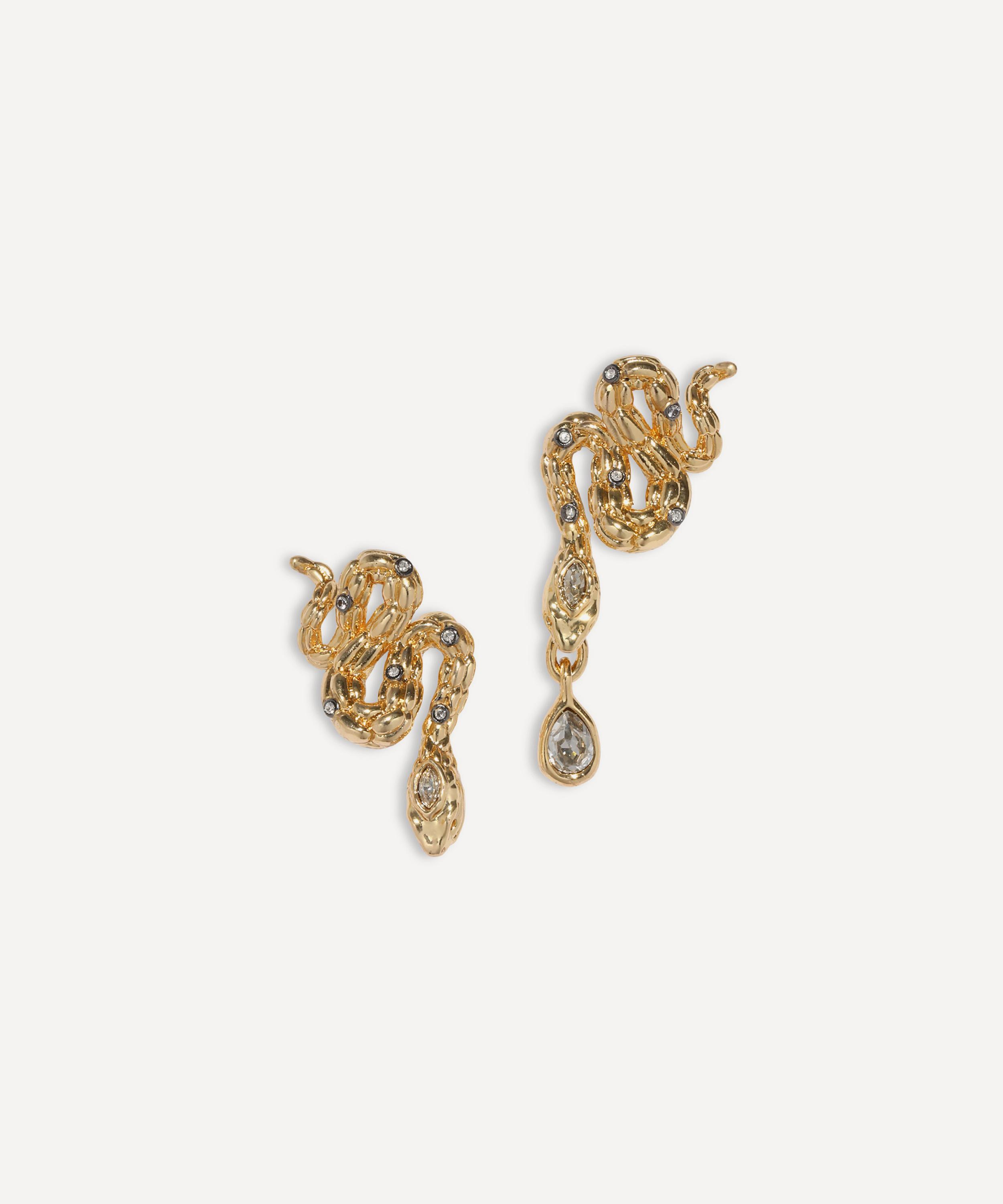 Alexis Bittar - 14ct Gold-Plated Serpent Crystal Drop Earrings image number 0