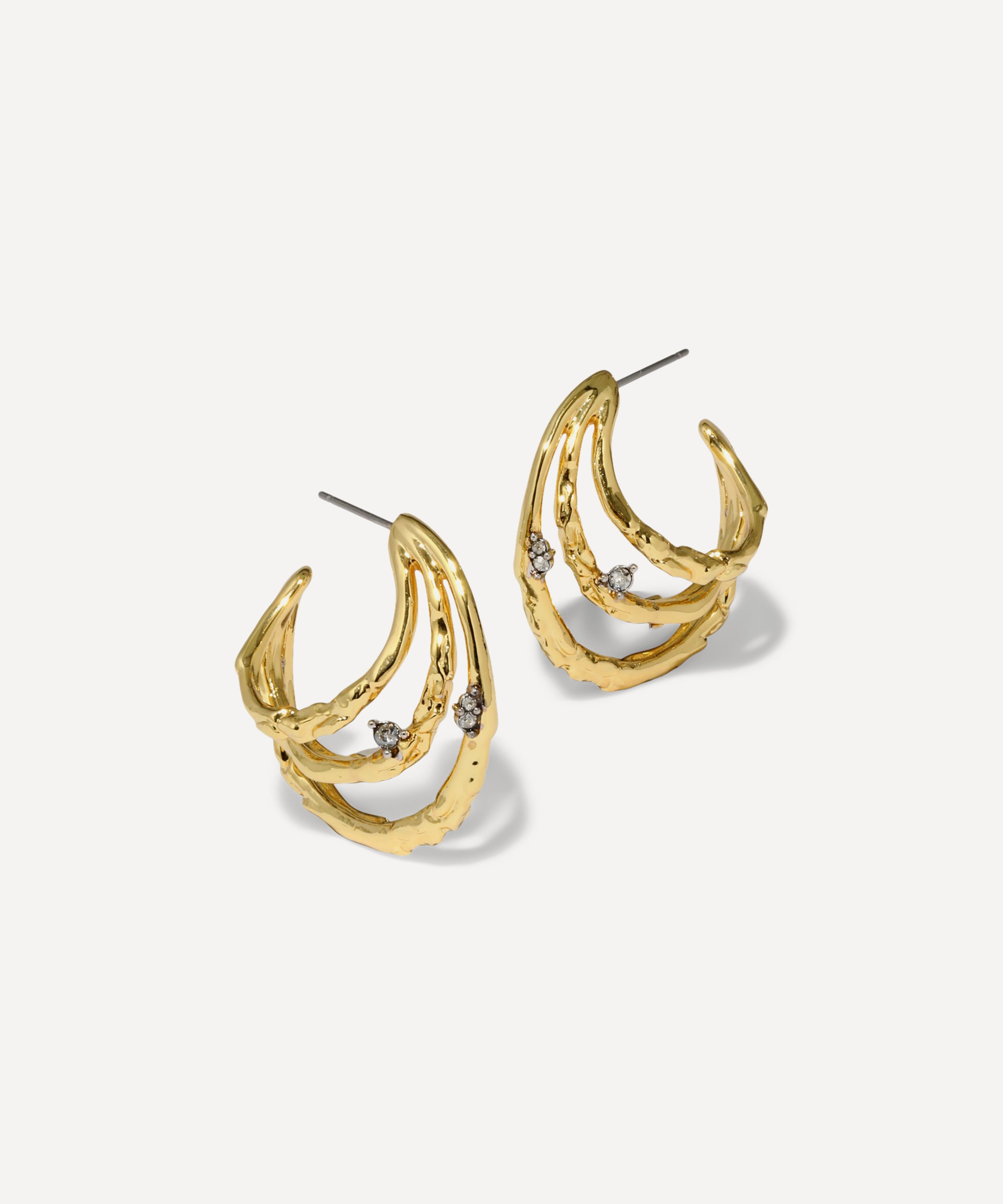 Alexis Bittar - 14ct Gold-Plated Brut Crystal Thorn Orbit Hoop Earrings image number 0