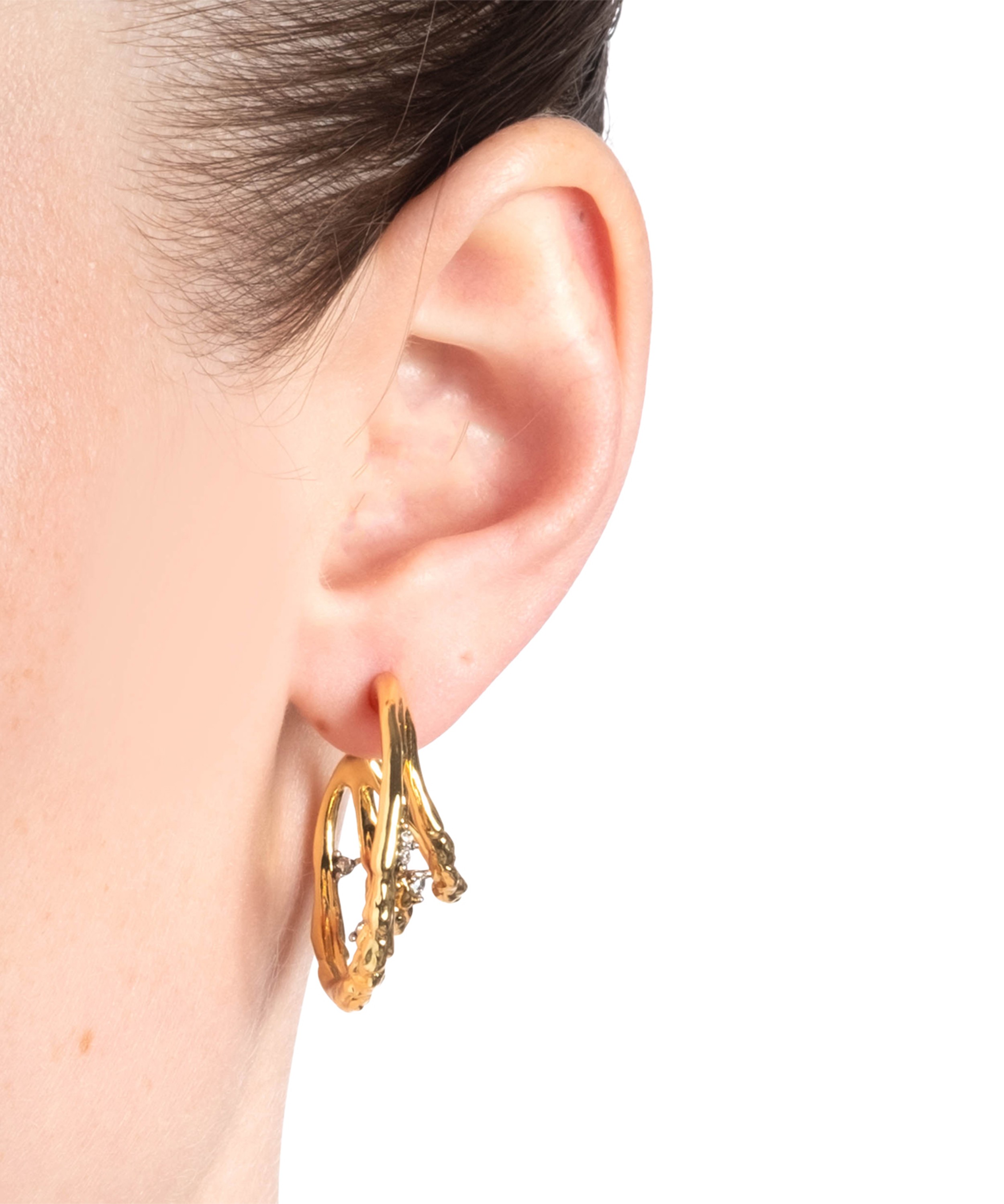 Alexis Bittar - 14ct Gold-Plated Brut Crystal Thorn Orbit Hoop Earrings image number 1