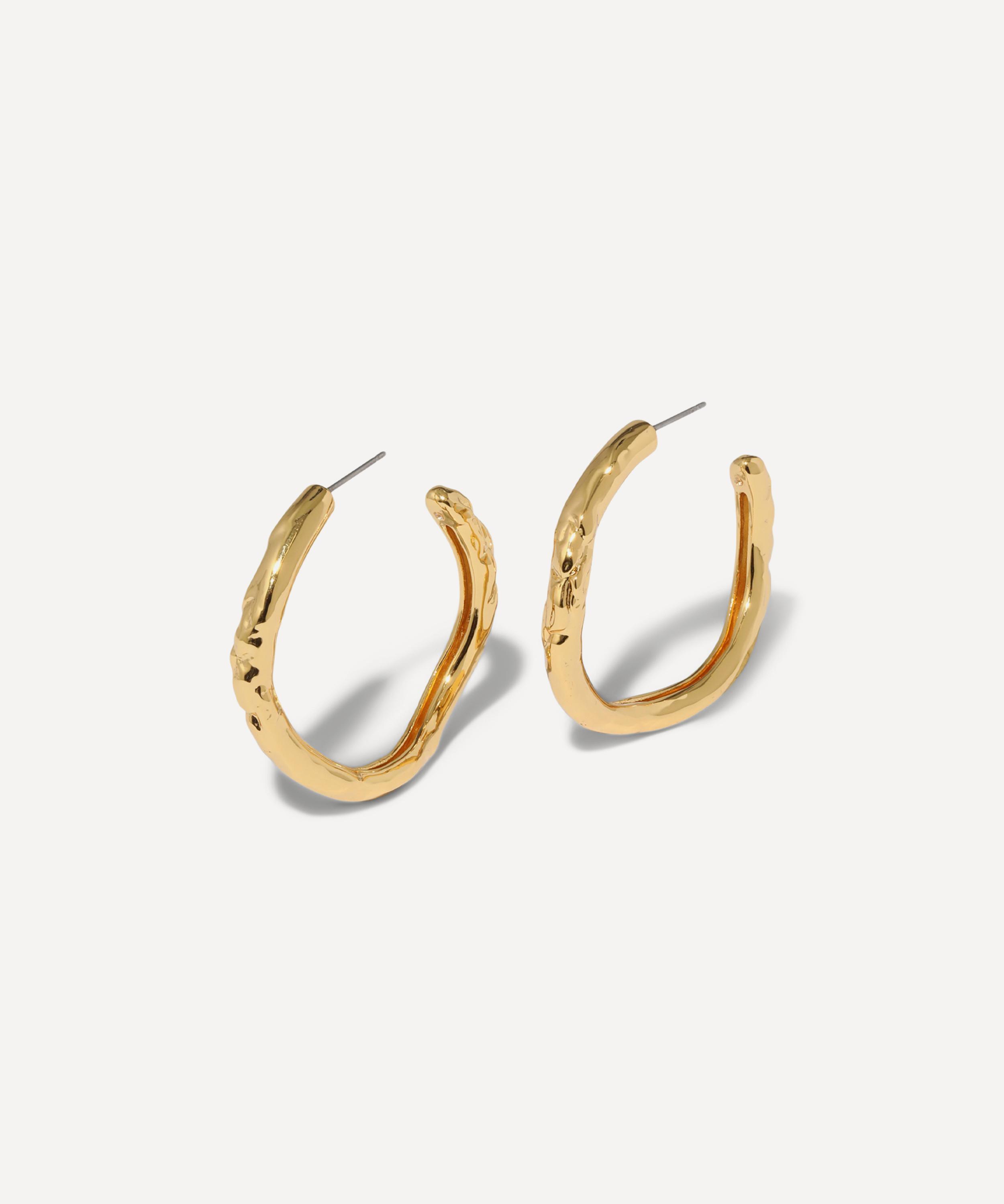 Alexis Bittar - 14ct Gold-Plated Brut Tube Hoop Earrings image number 0