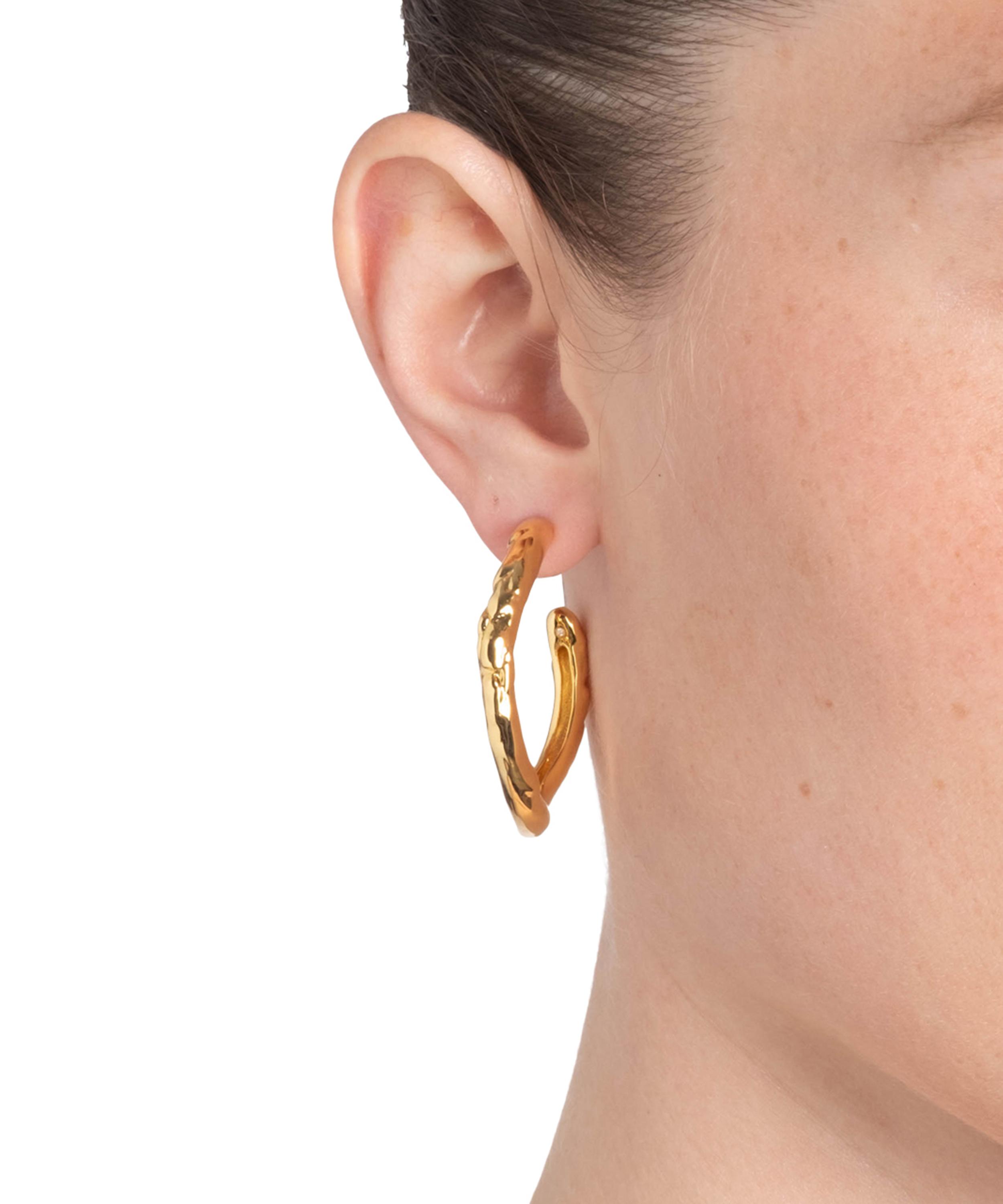 Alexis Bittar - 14ct Gold-Plated Brut Tube Hoop Earrings image number 1