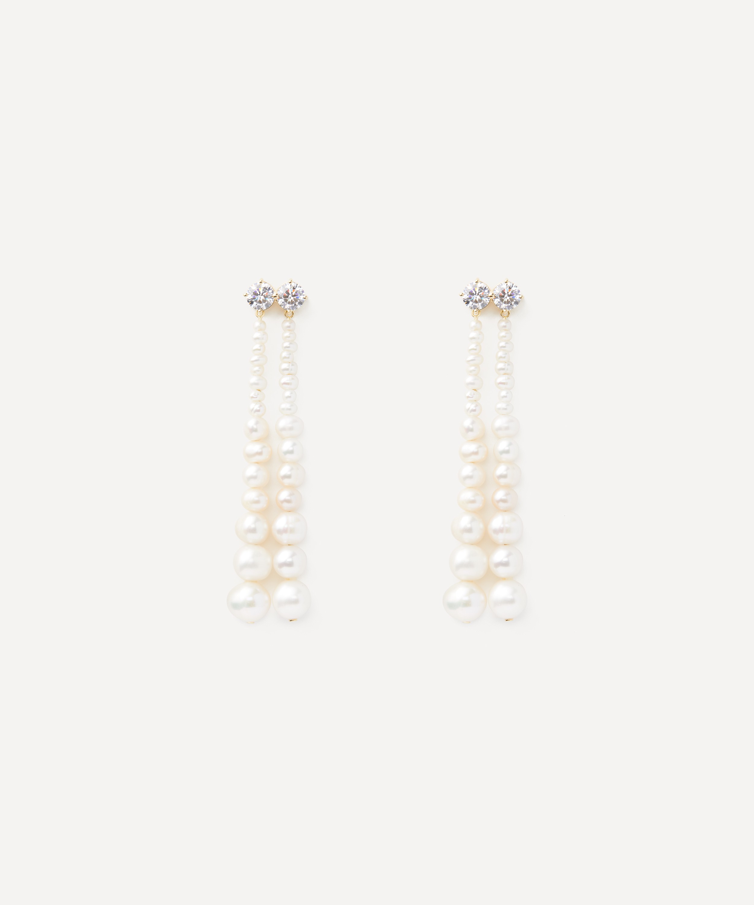 Completedworks - 18ct Gold-Plated Vermeil Silver Whispering Plinths Drop Earrings image number 0