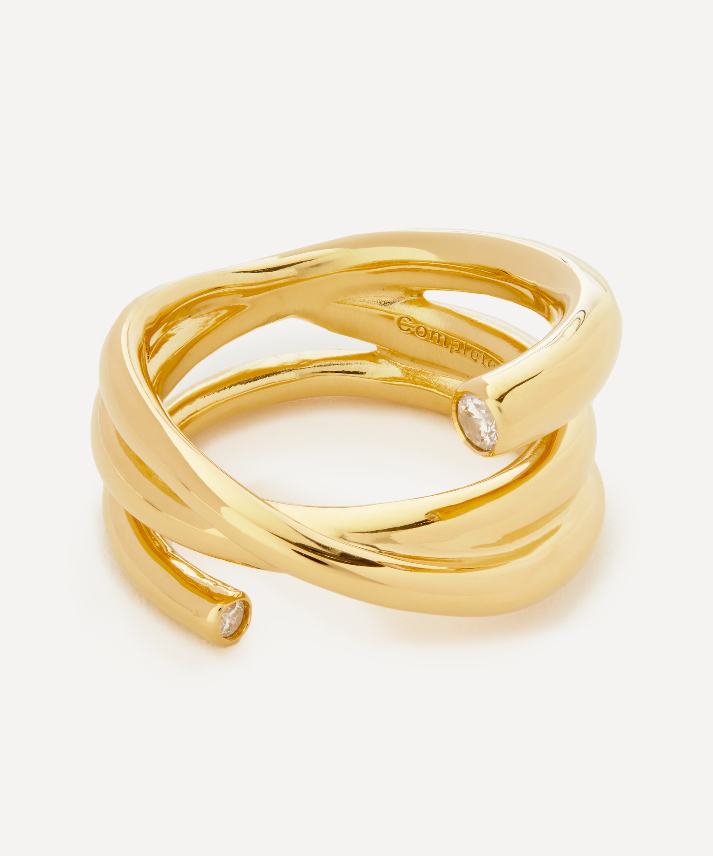 Completedworks - 18ct Gold-Plated Vermeil Silver Zirconia Ring image number 0