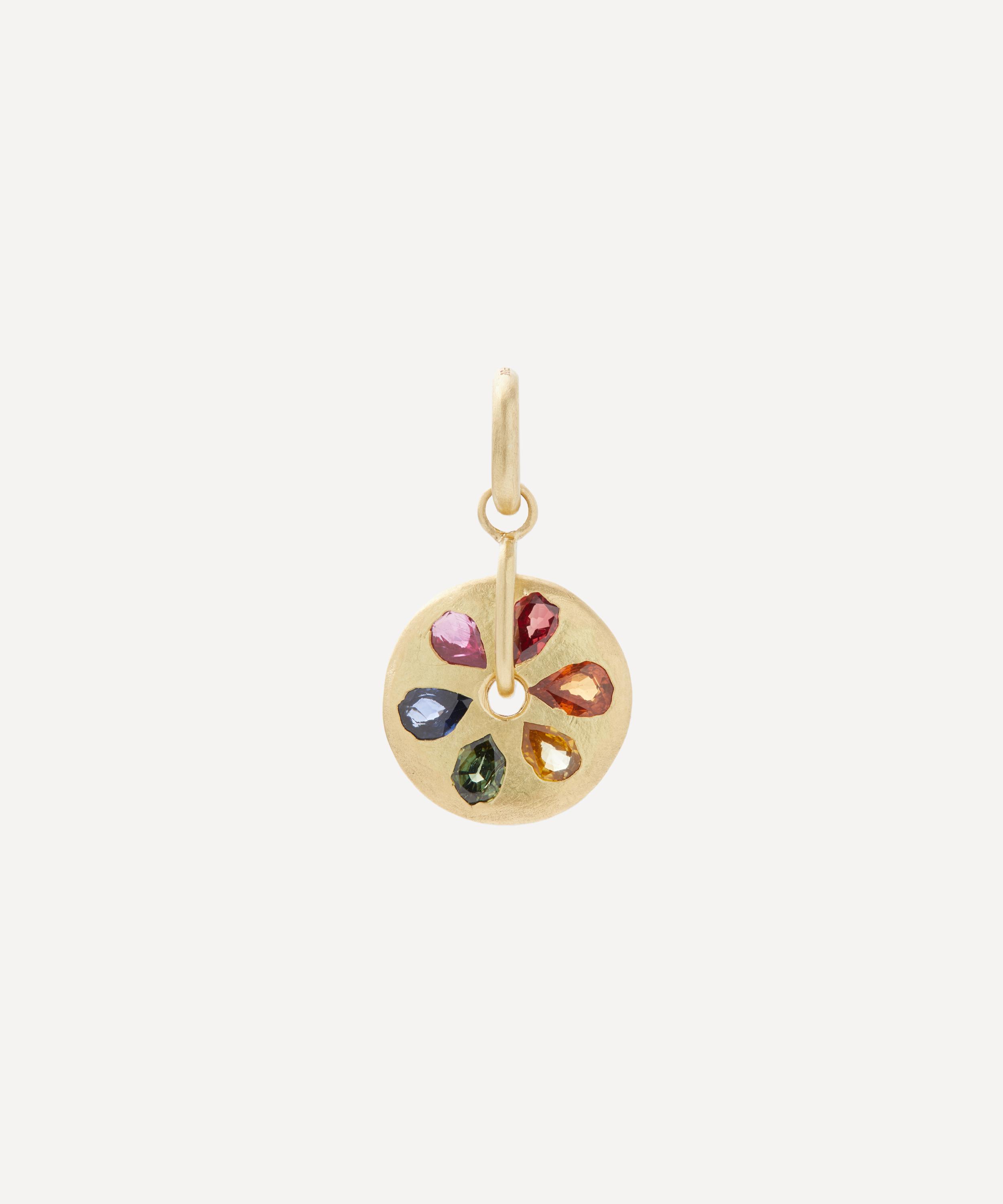 Polly Wales - 18ct Gold Rainbow Sand Dollar Spinner Charm image number 0