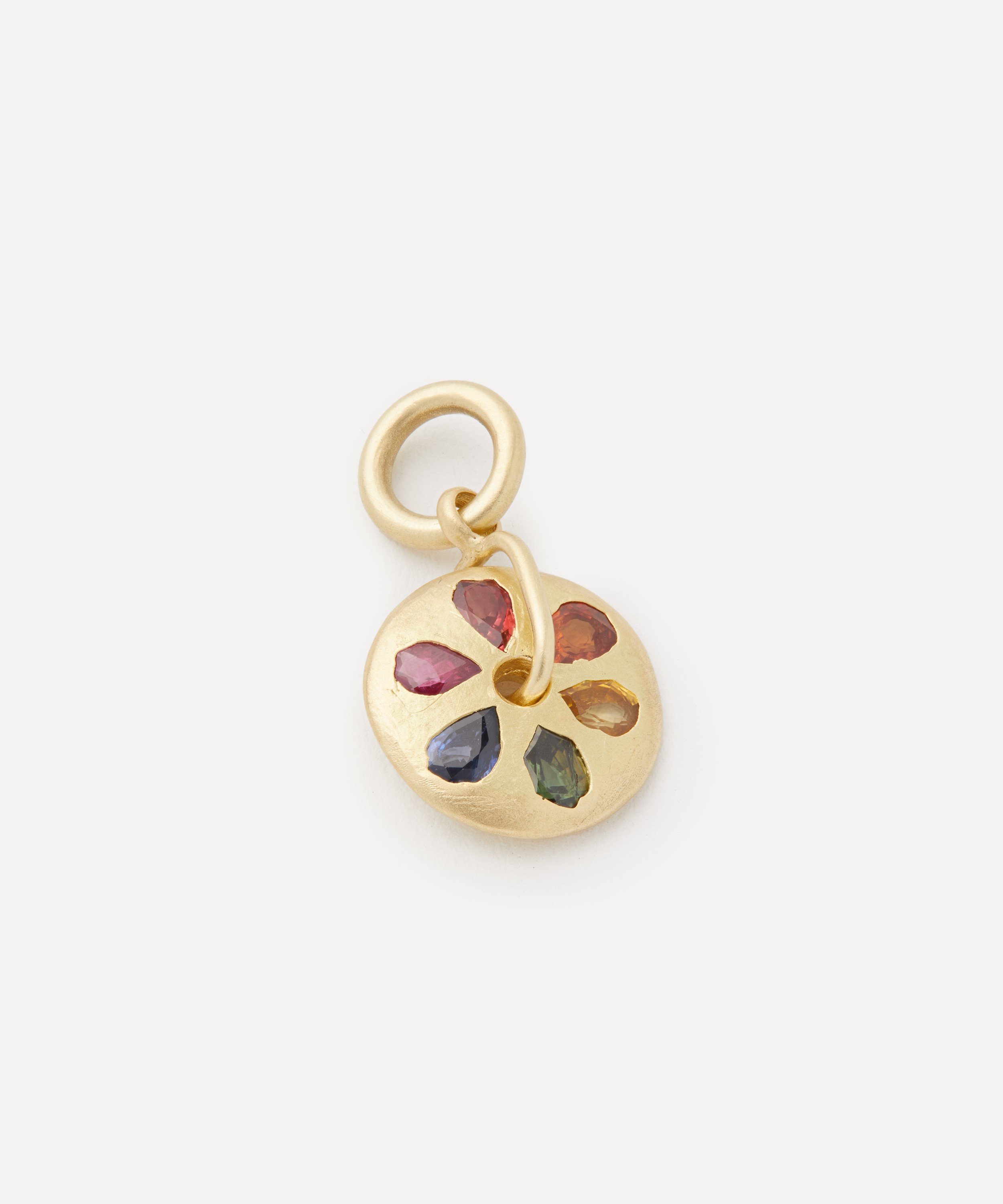 Polly Wales - 18ct Gold Rainbow Sand Dollar Spinner Charm image number 1