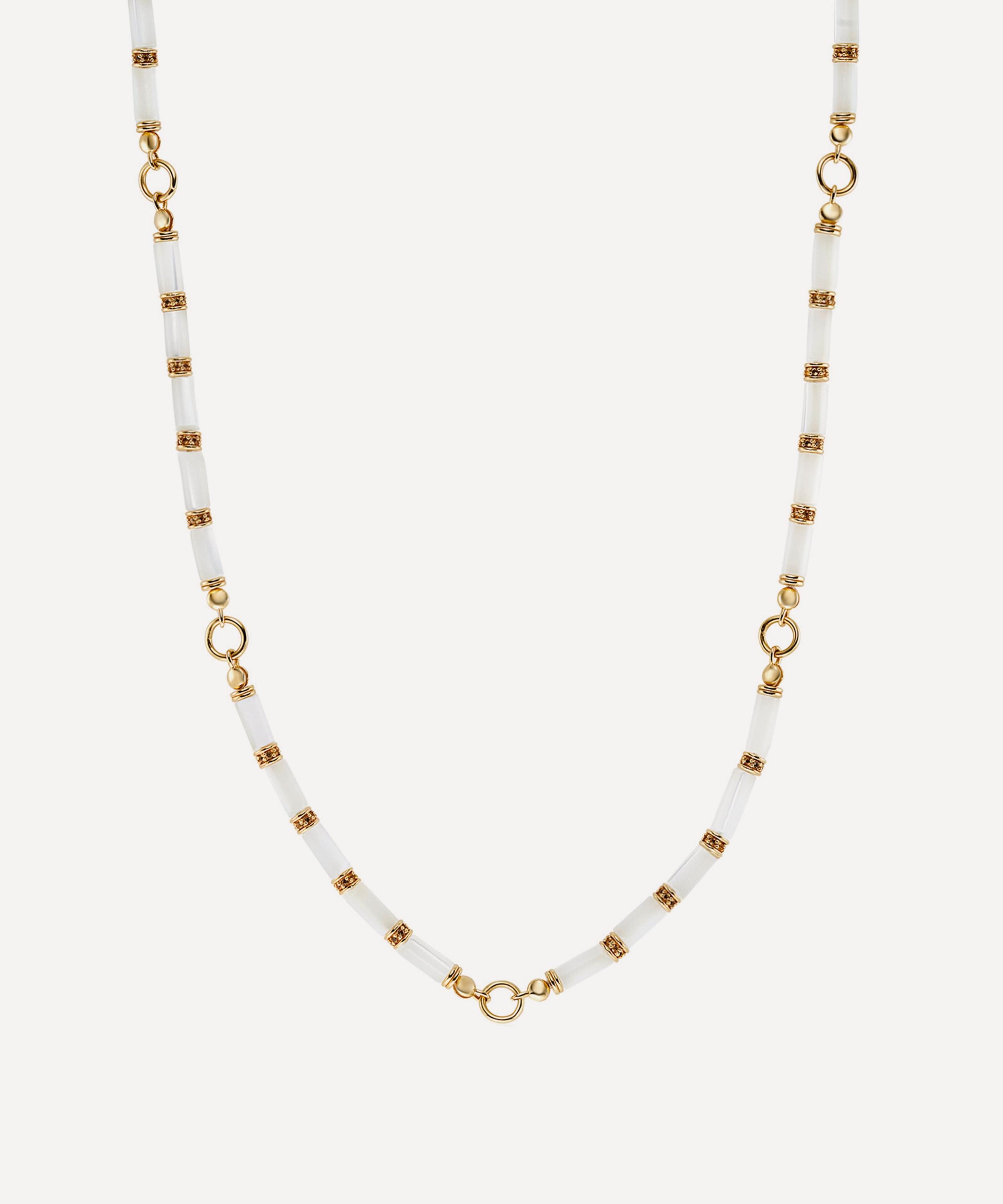 Laura Vann - 18ct Gold-Plated Column Mother of Pearl Bead Necklace image number 0