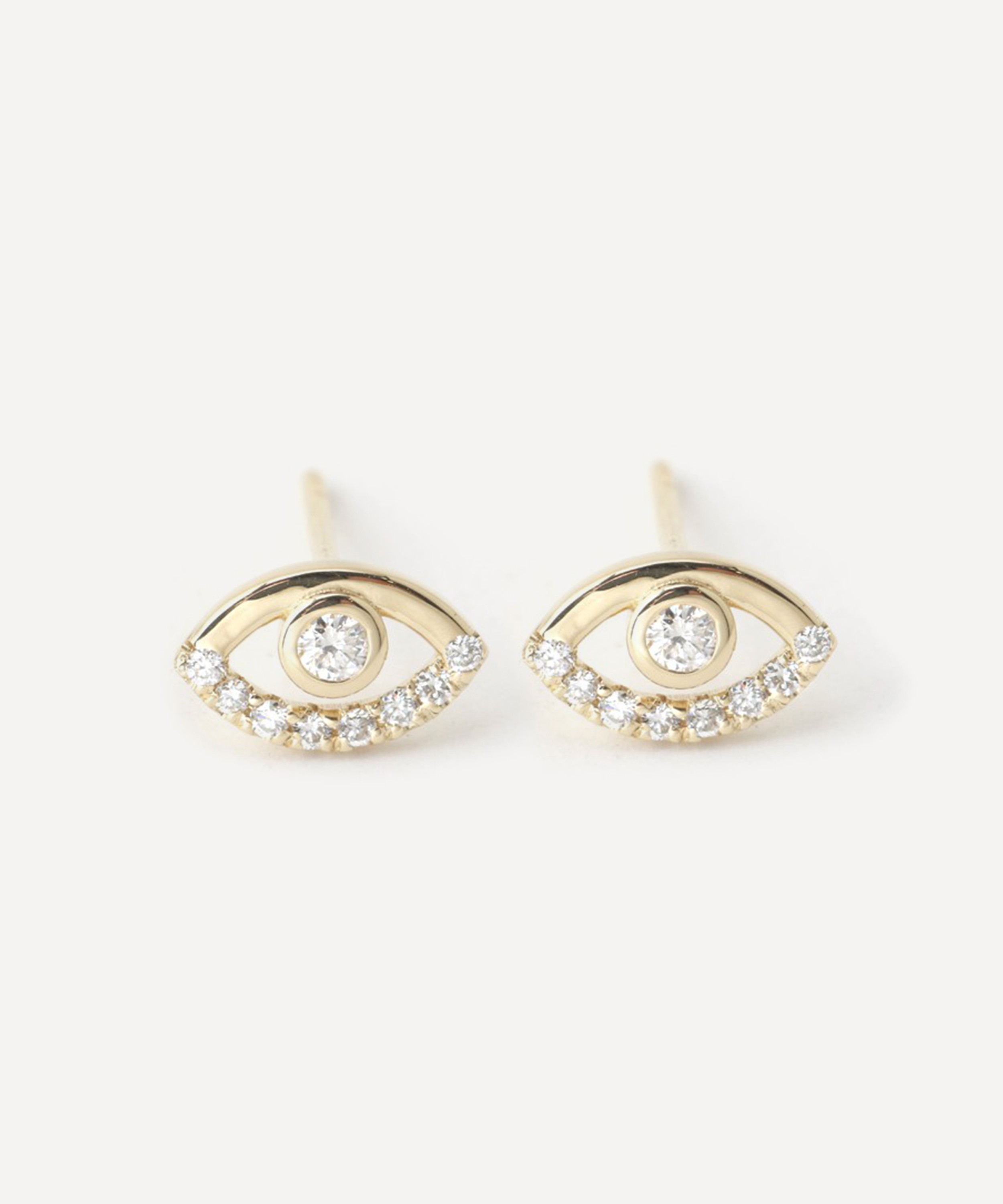 Melissa Joy Manning - 14ct Gold Wink Diamond Stud Earrings image number 0