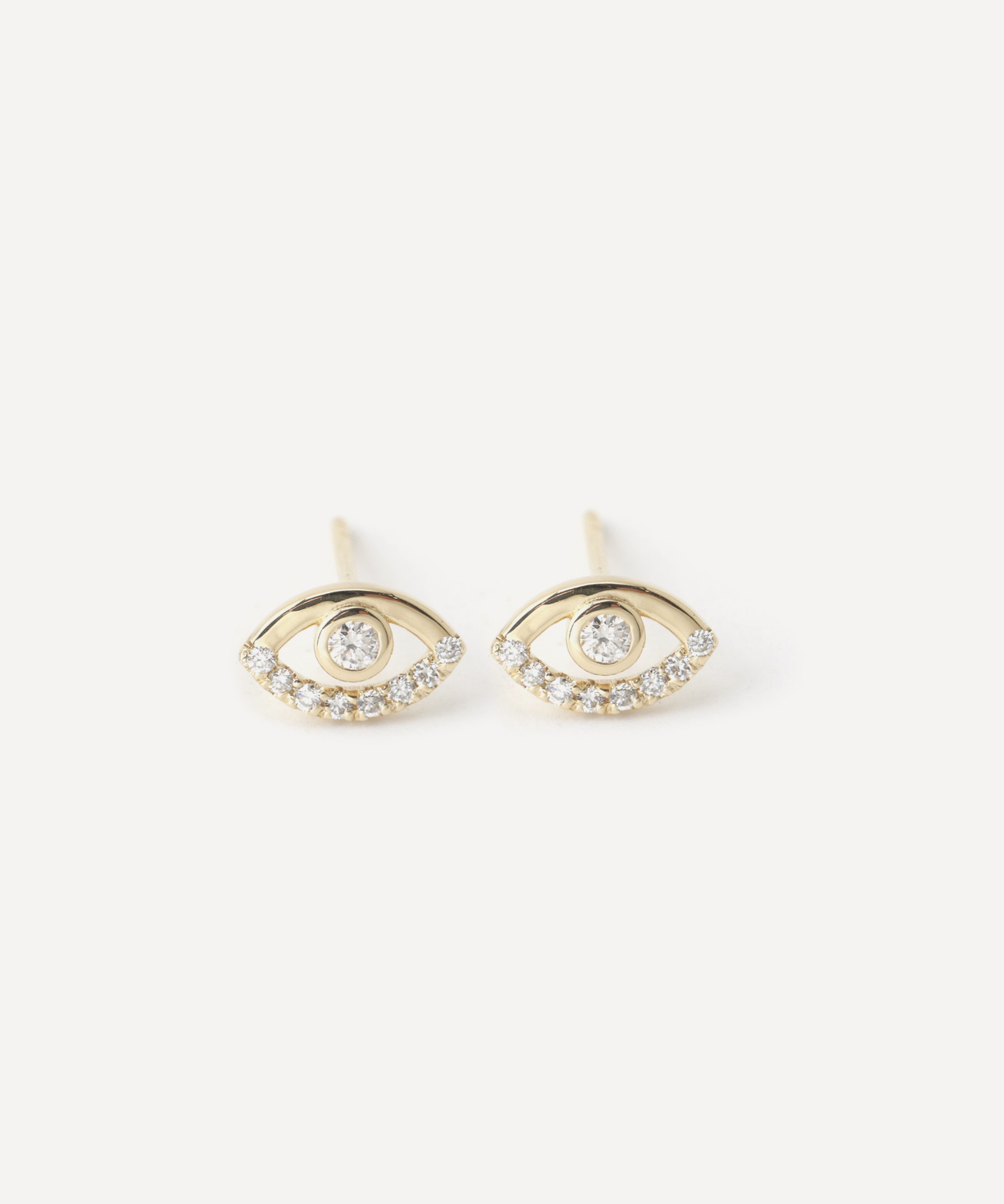 Melissa Joy Manning - 14ct Gold Wink Diamond Stud Earrings image number 1