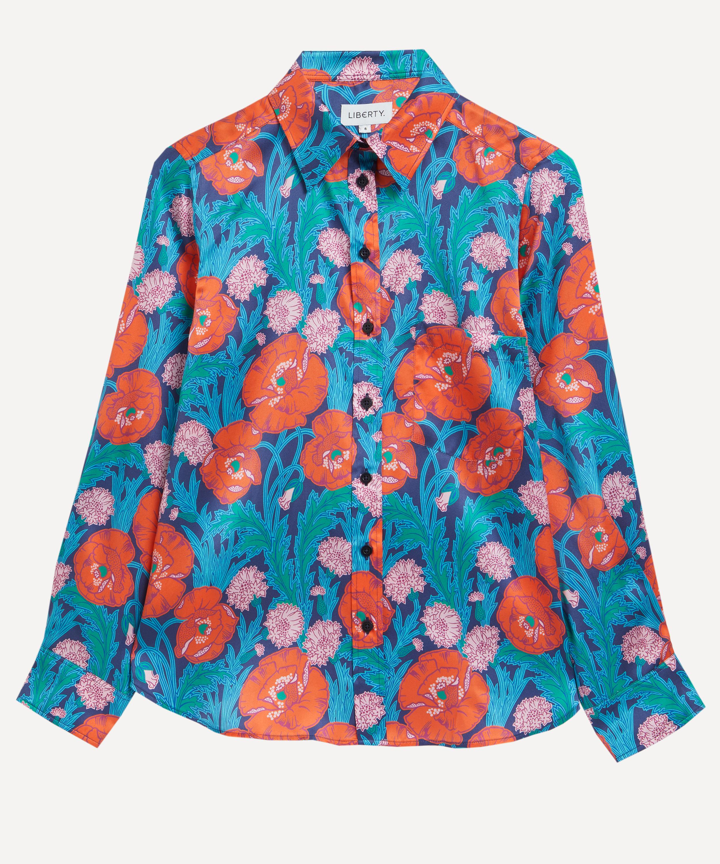 Liberty - Beatrice Maud Silk Satin Relaxed Shirt  image number 0