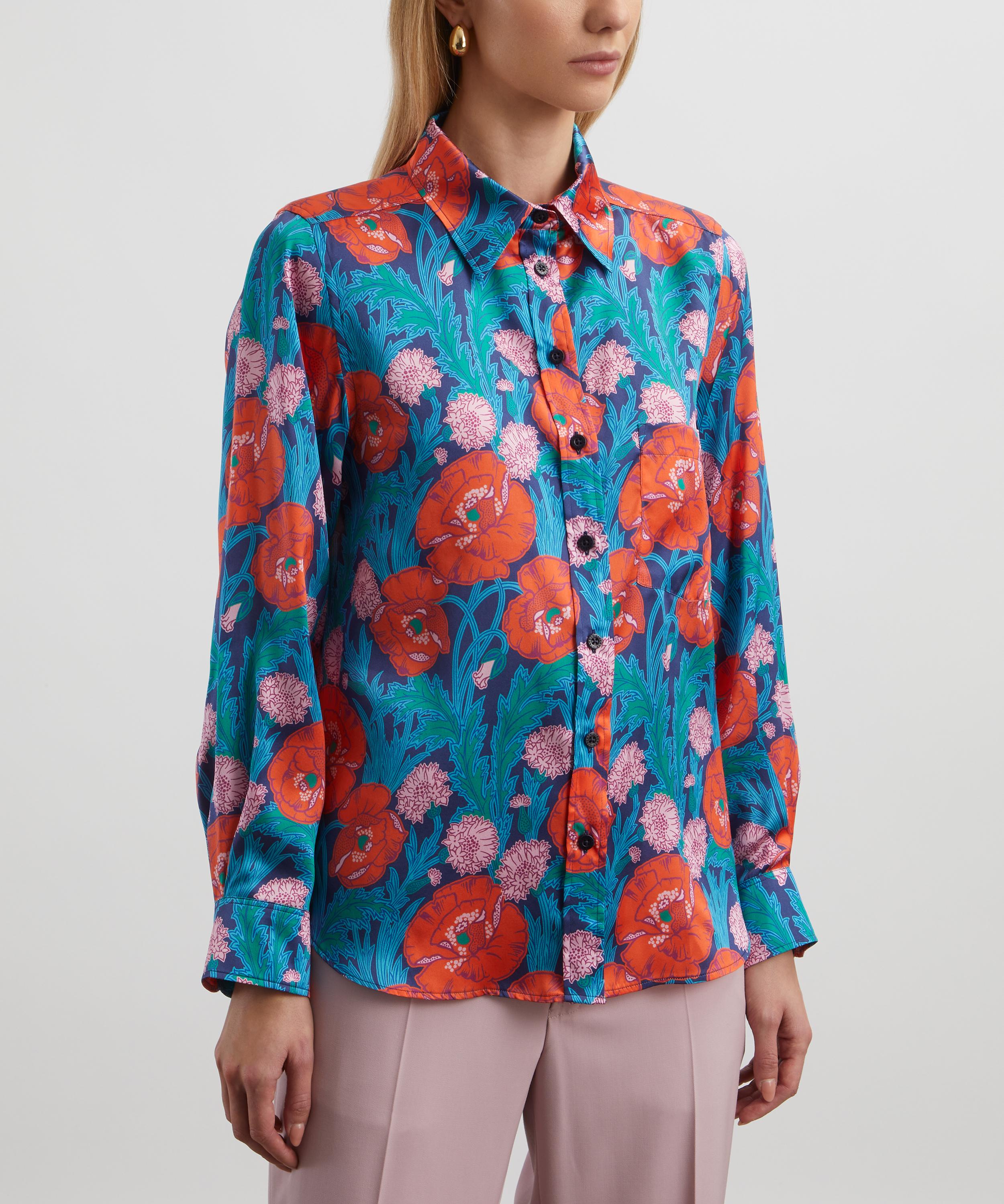 Liberty - Beatrice Maud Silk Satin Relaxed Shirt  image number 2