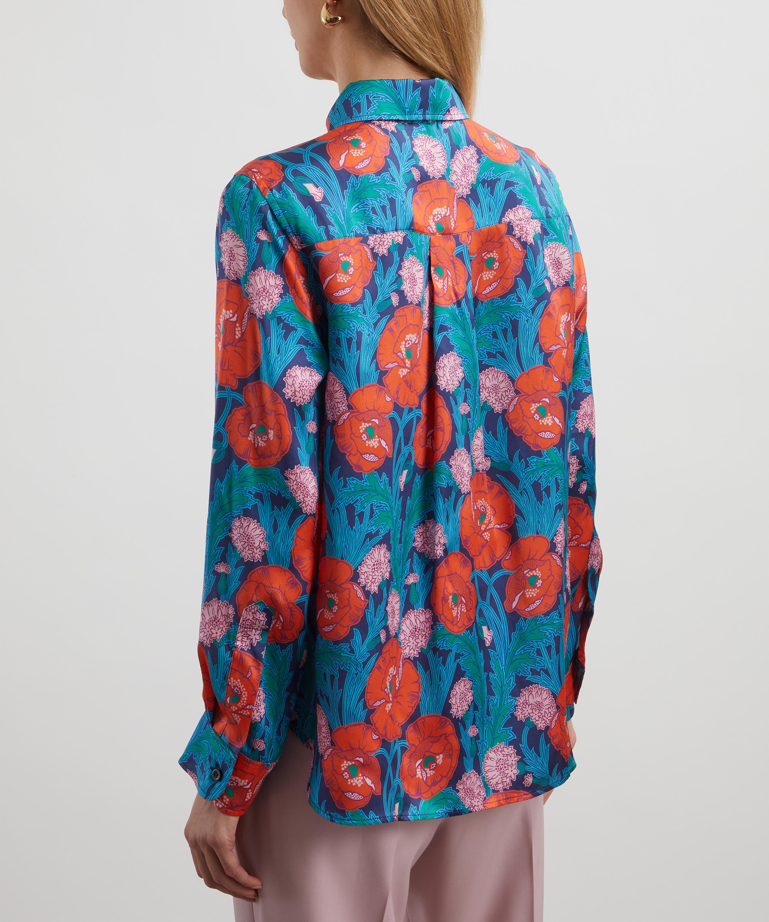 Liberty - Beatrice Maud Silk Satin Relaxed Shirt  image number 3