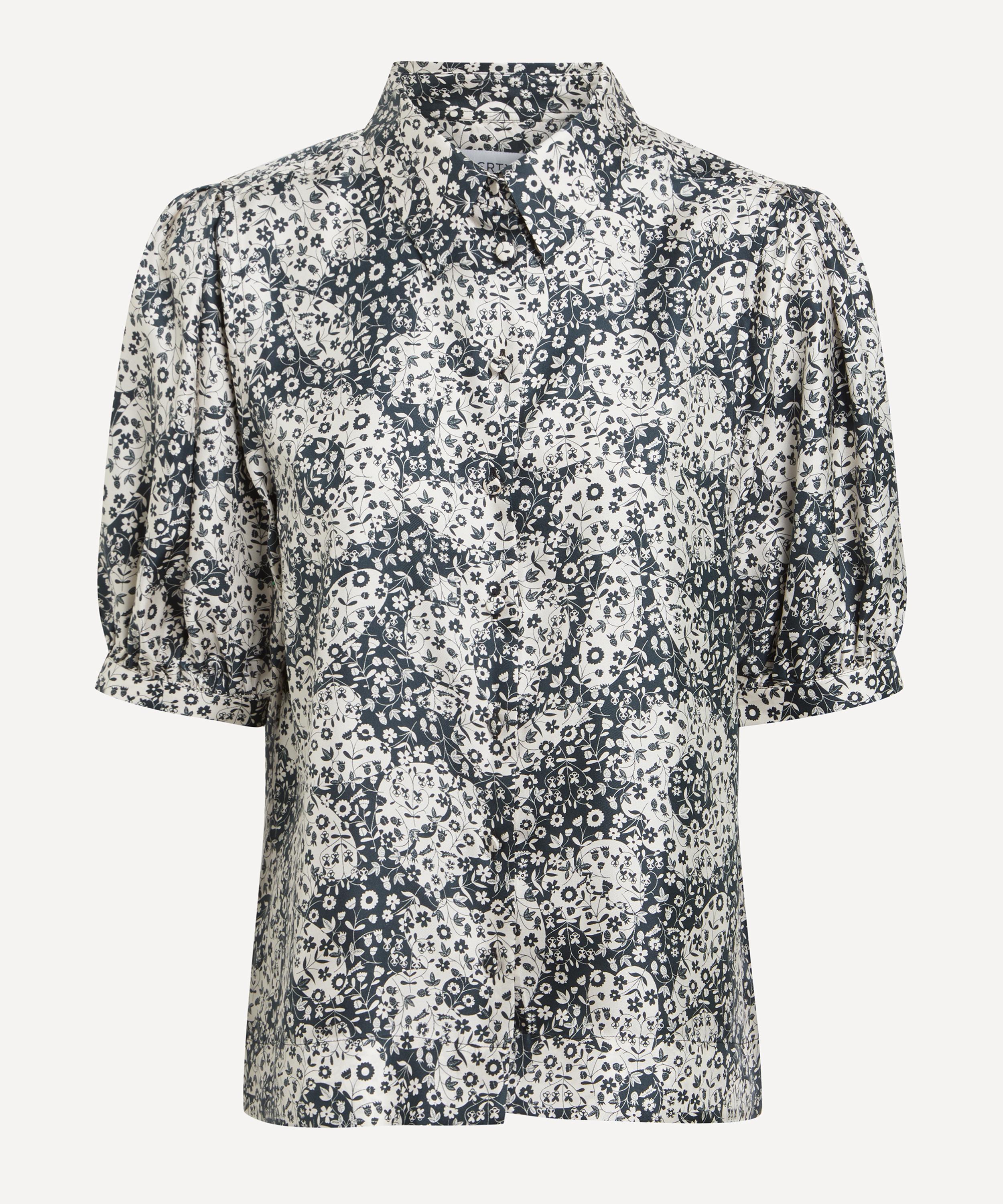 Liberty - Mirabelle Mono Silk Twill Puff Sleeve Shirt  image number 0