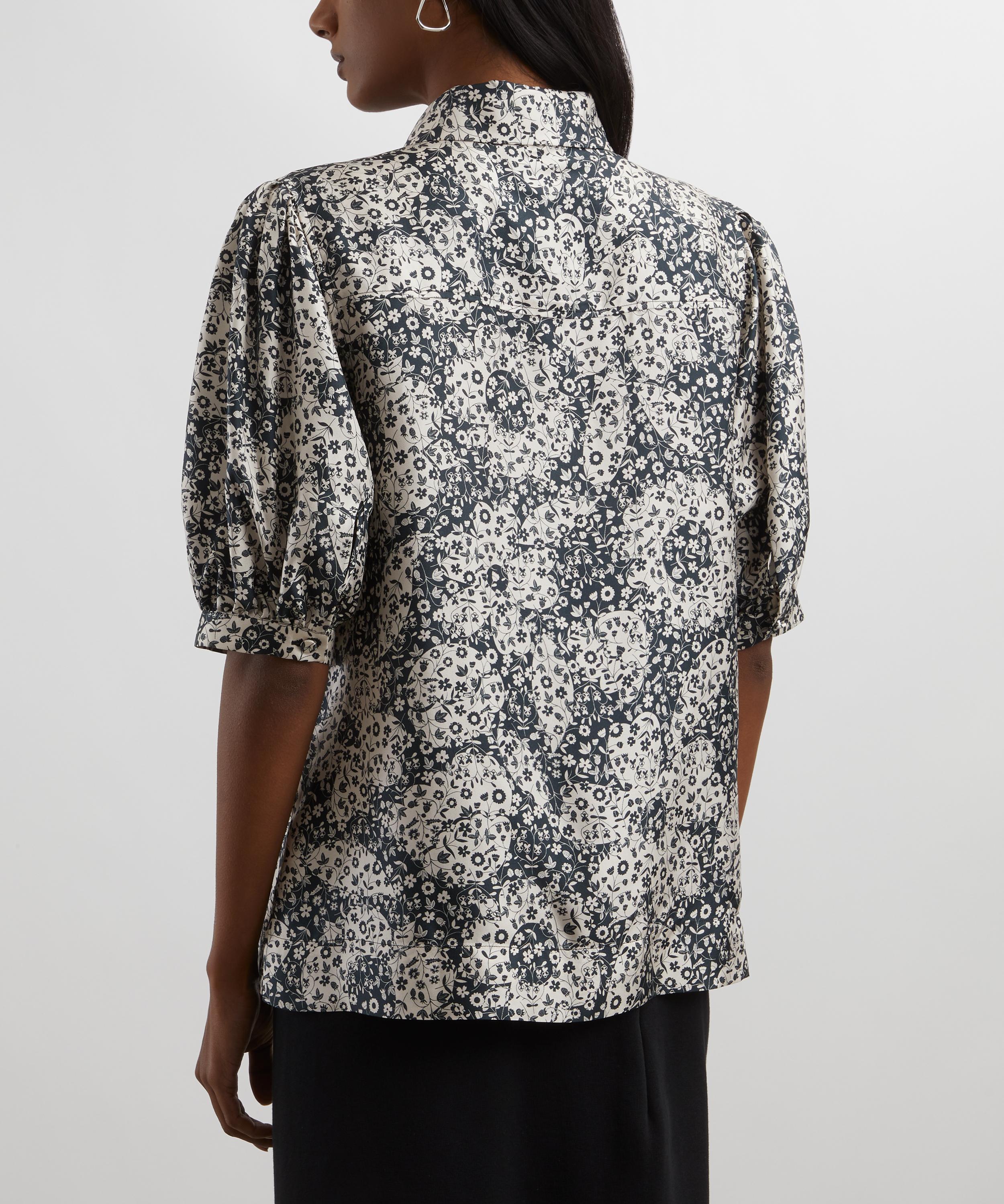 Liberty - Mirabelle Mono Silk Twill Puff Sleeve Shirt  image number 3