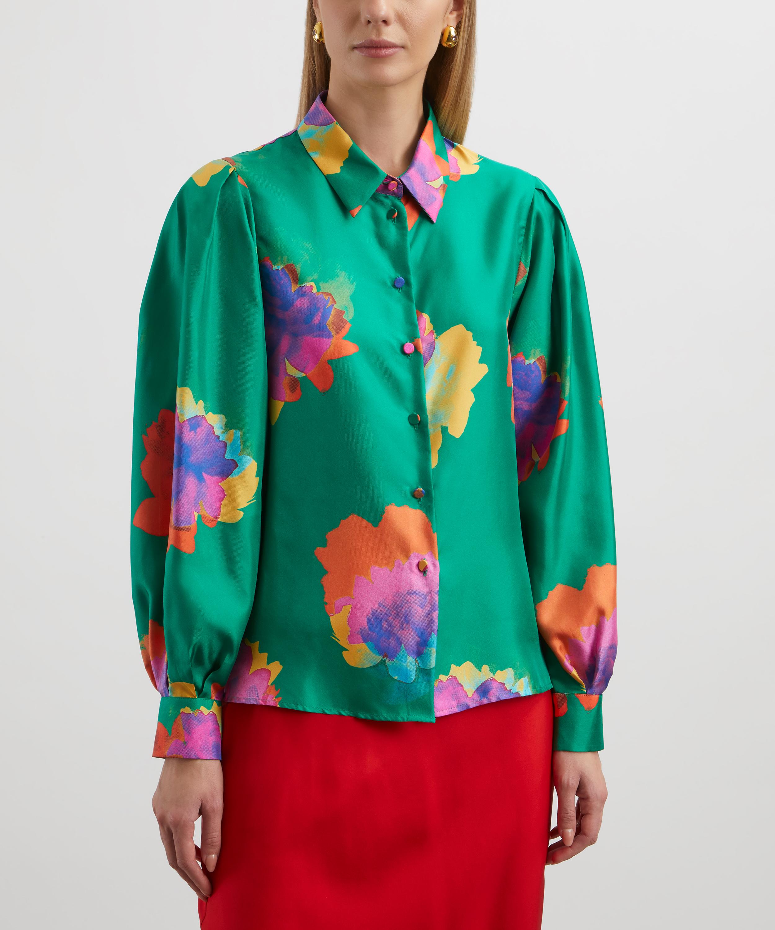 Liberty - Cunningham Silk Twill Long Puff Sleeve Shirt image number 2