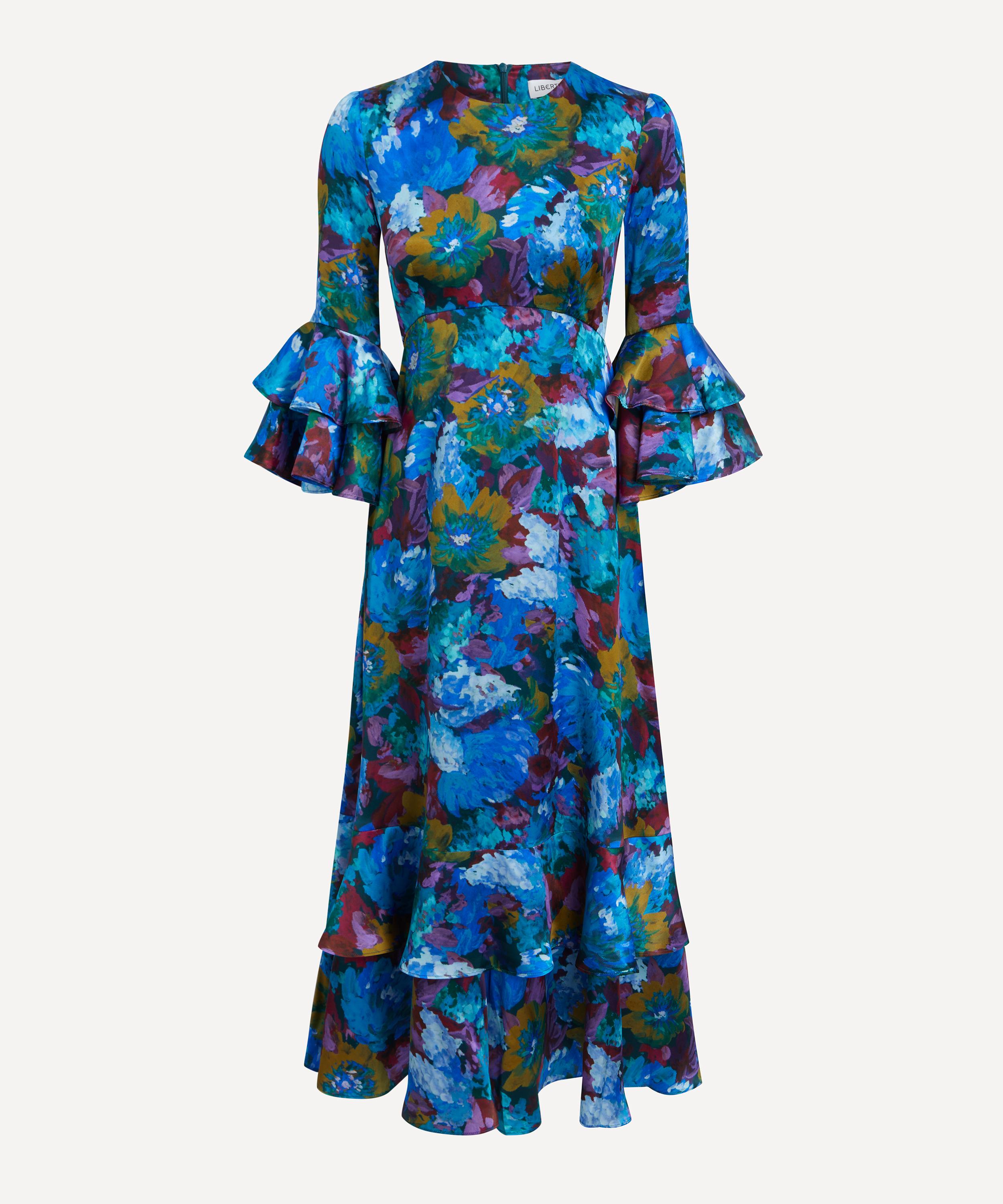 Liberty - Artist's Bouquet Silk Satin Gala Dress