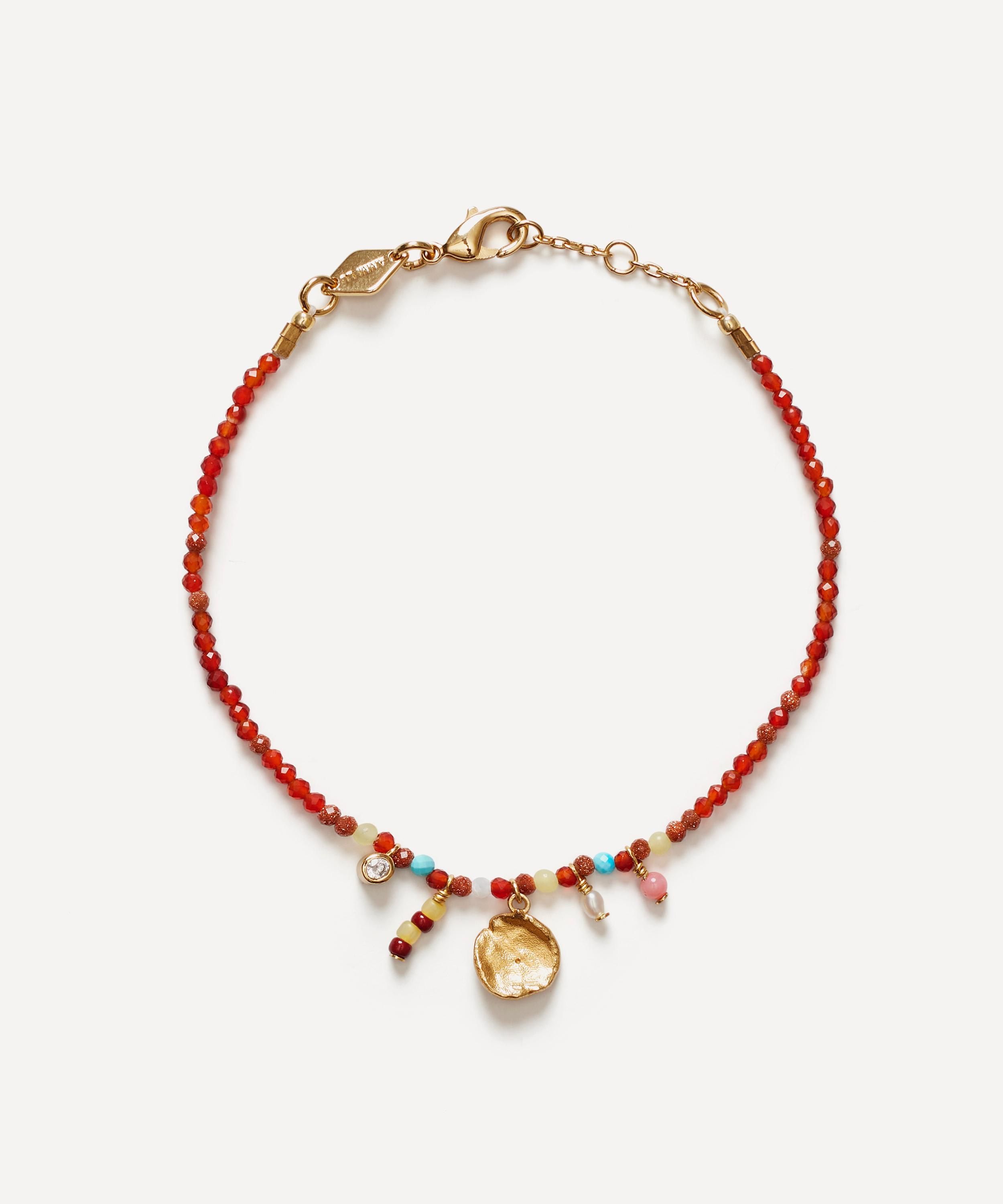 ANNI LU - 18ct Gold-Plated Maroon Harmony Bead Bracelet image number 0