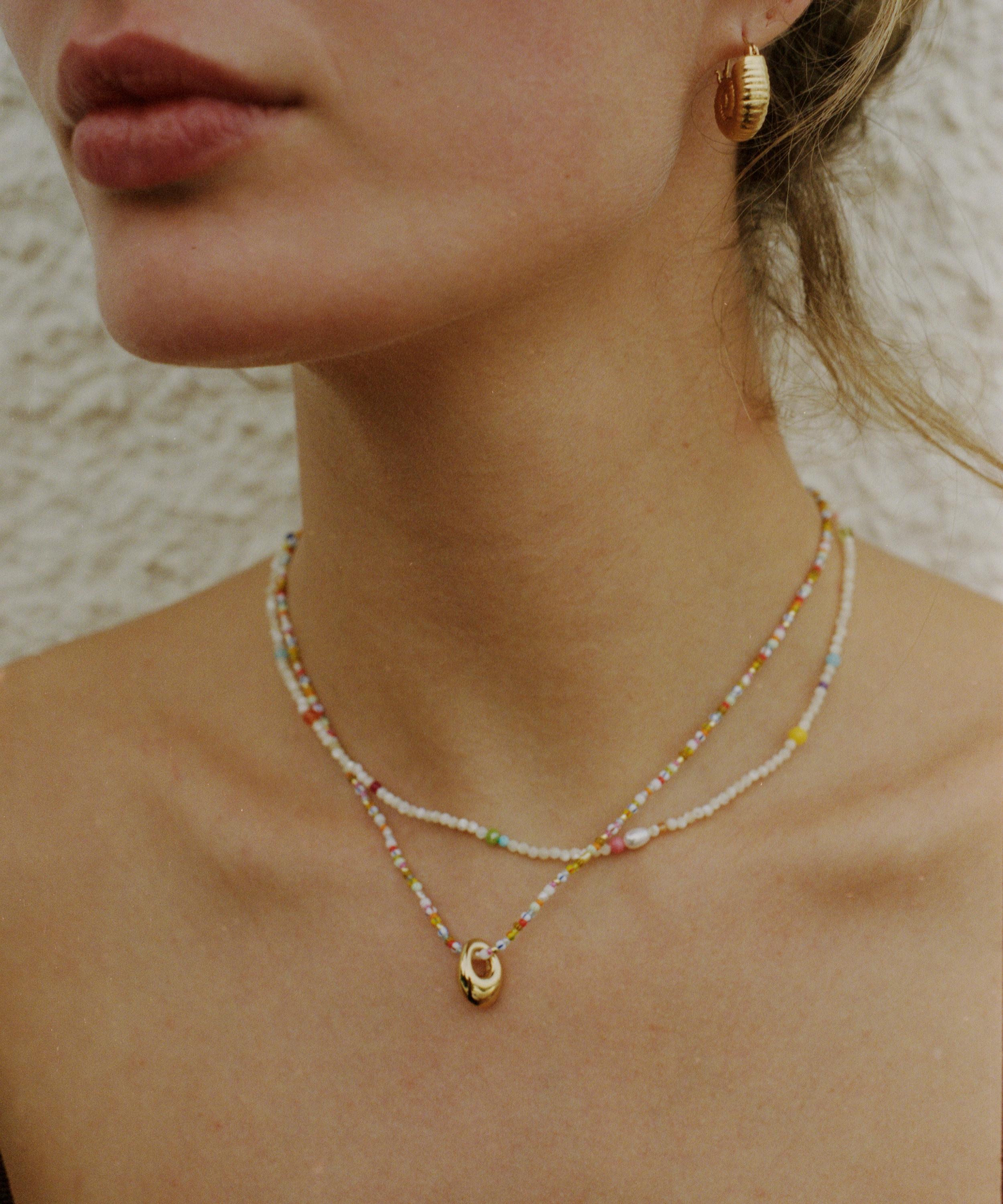 ANNI LU - 18ct Gold-Plated Confetti Gem Bead Necklace image number 1