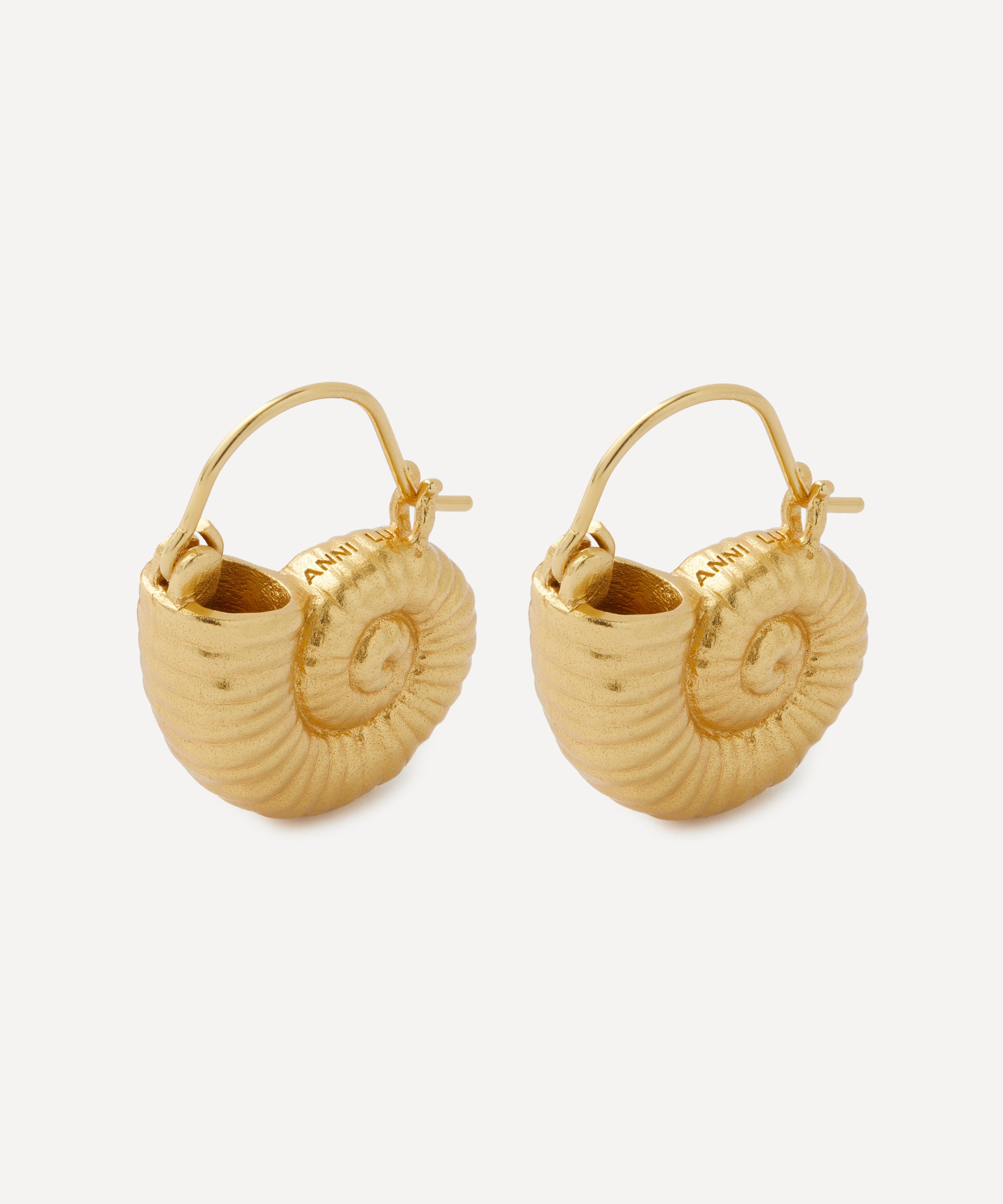 ANNI LU - 18ct Gold-Plated High Tide Hoop Earrings image number 1