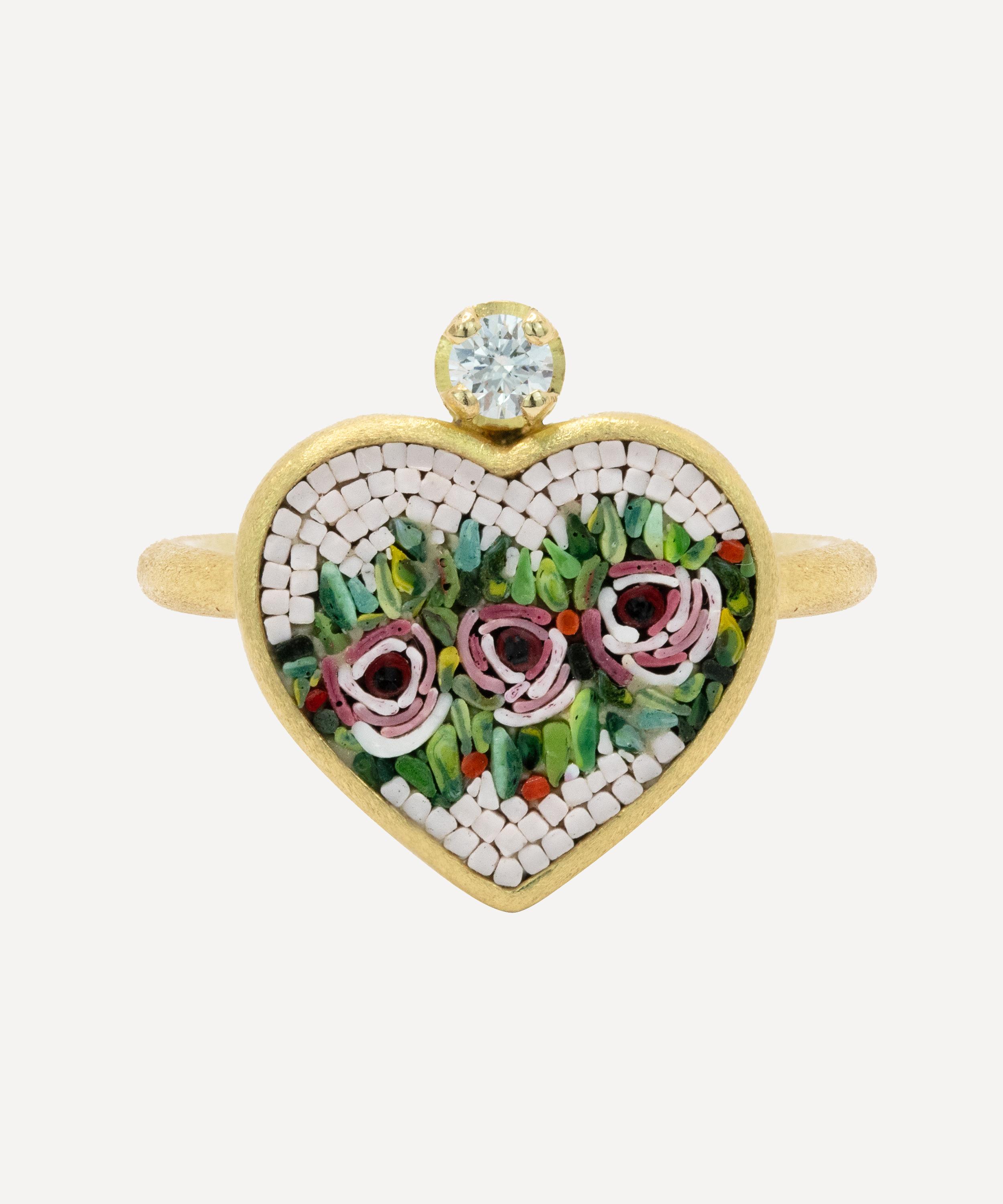 Kojis - 18ct Gold Micro Mosaic Rose Ring