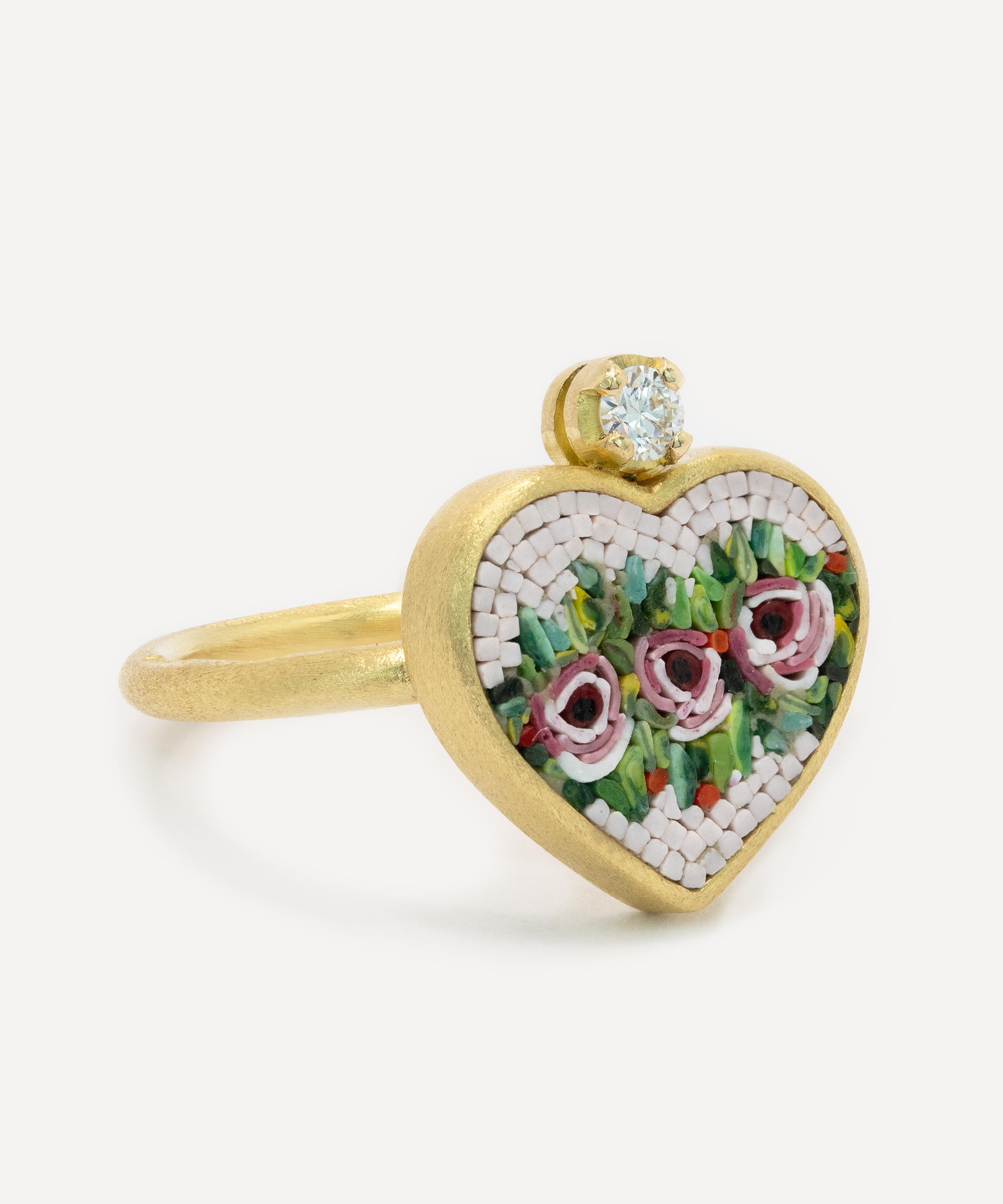 Kojis - 18ct Gold Micro Mosaic Rose Ring image number 1