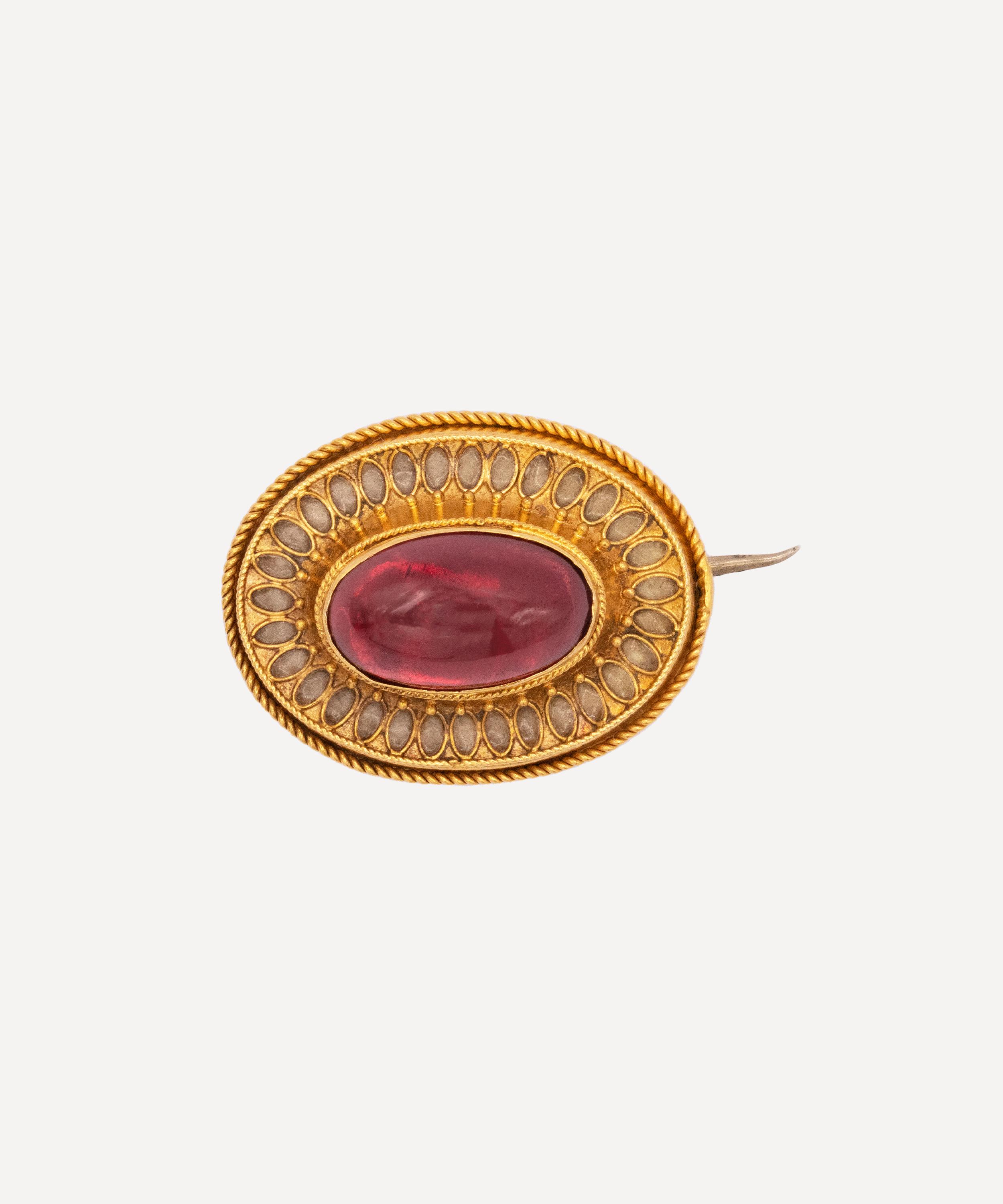 Kojis - 14ct Gold Antique Garnet Brooch image number 0