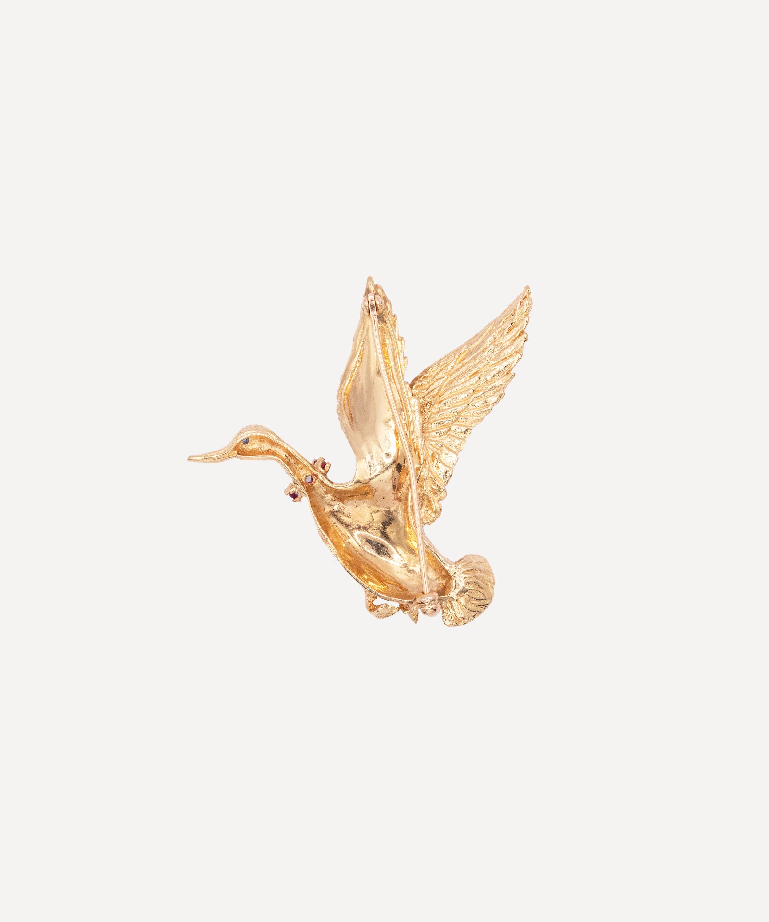 Kojis - 14ct Gold Vintage Duck Brooch image number 2