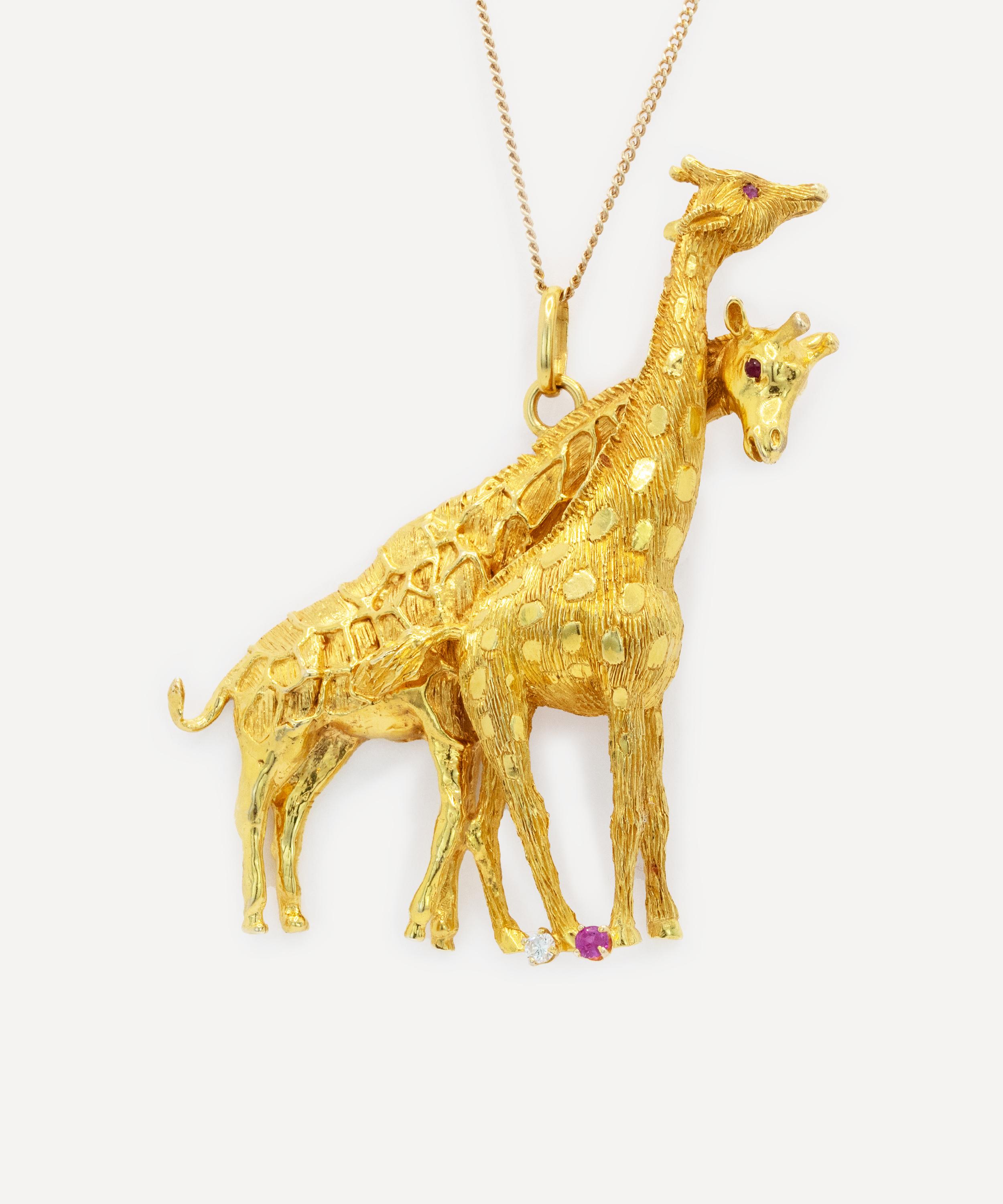 Kojis - 14ct Gold Vintage Giraffe Pendant image number 1