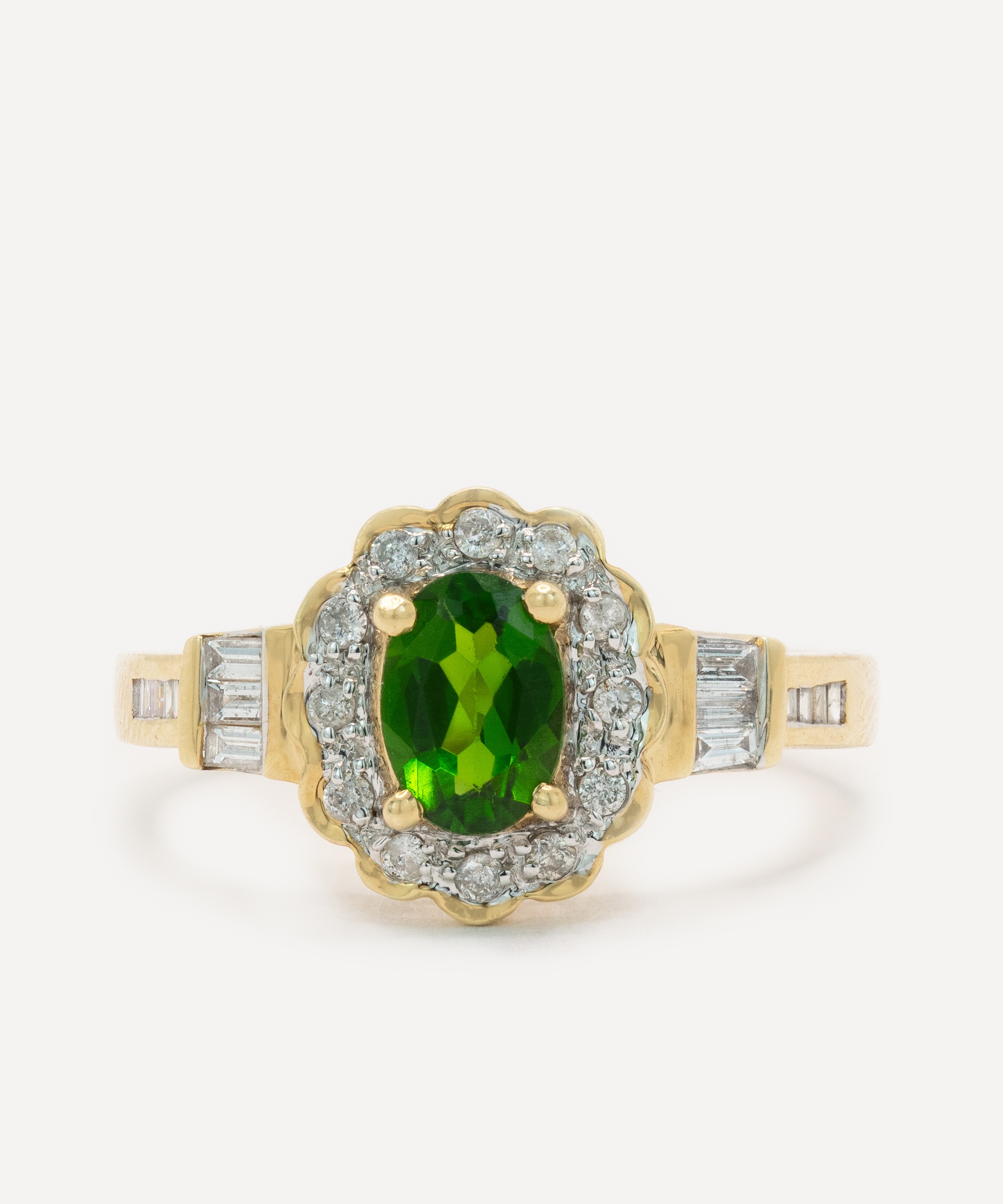 Kojis - 14ct Gold Chrome Diopside and Diamond Cluster Ring image number 0