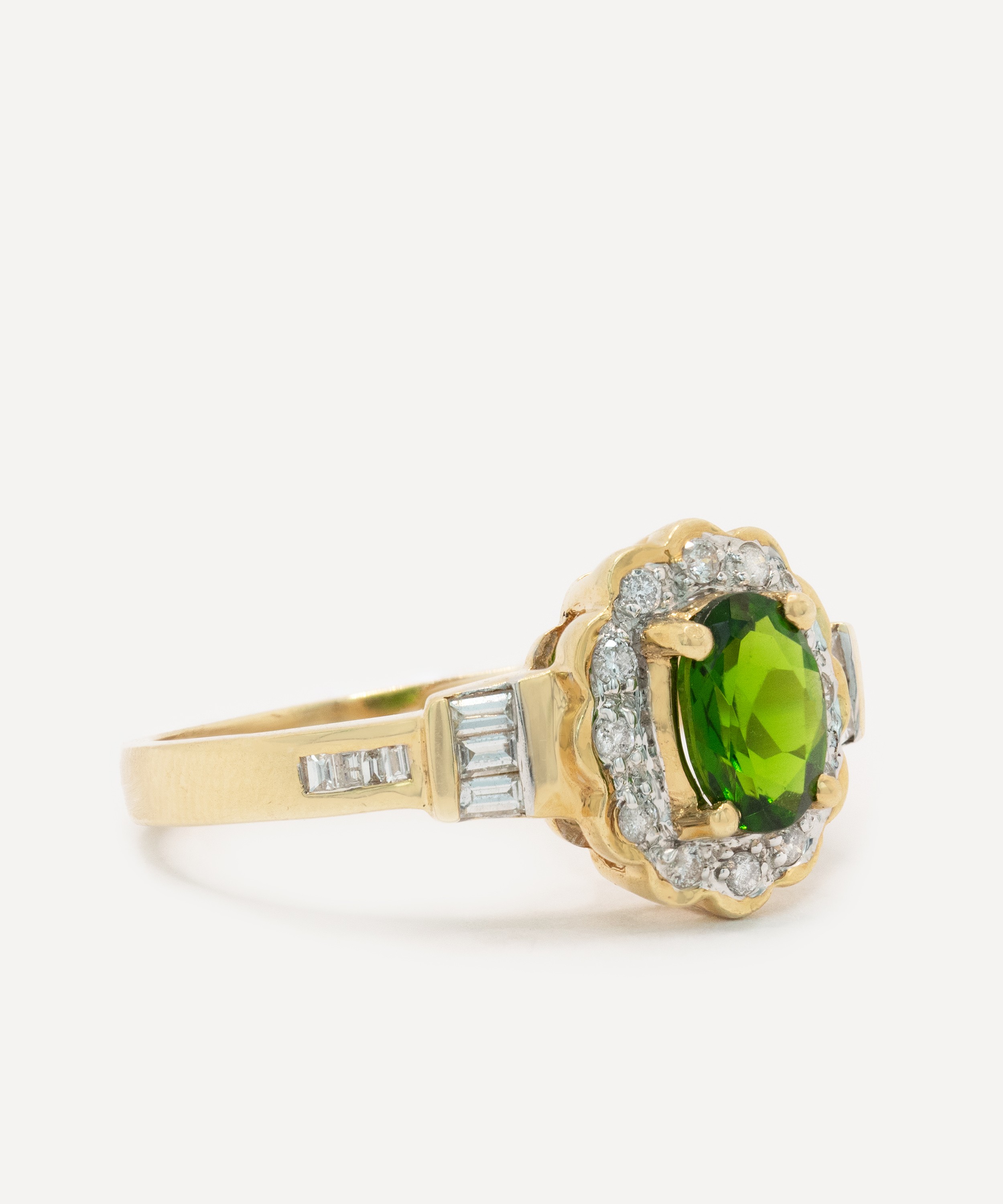 Kojis - 14ct Gold Chrome Diopside and Diamond Cluster Ring image number 1