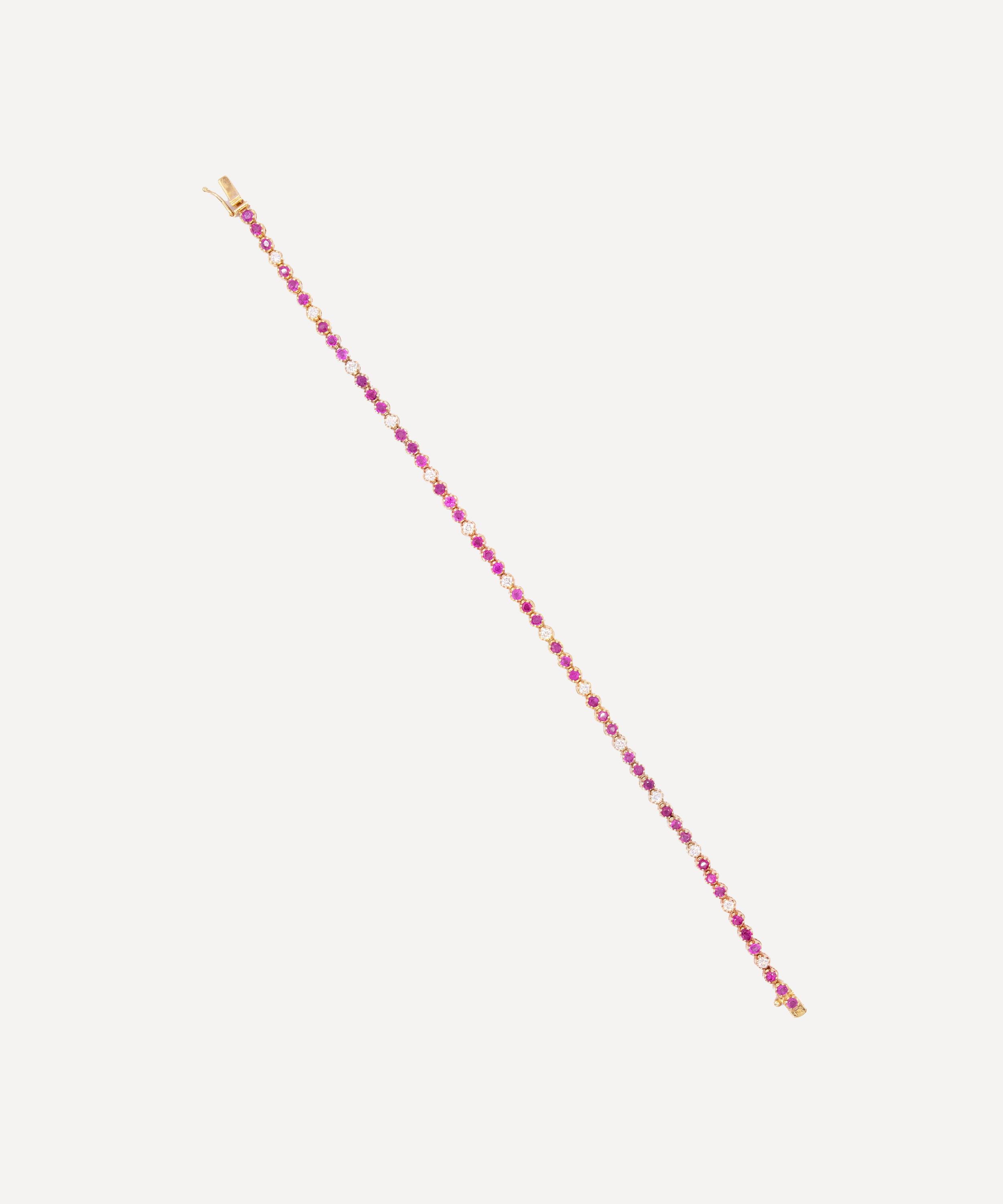 Kojis - 18ct Rose Gold Pink Sapphire and Diamond Bracelet image number 0